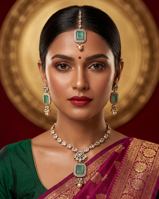 Neha Victorian Moissanite Necklace Set
