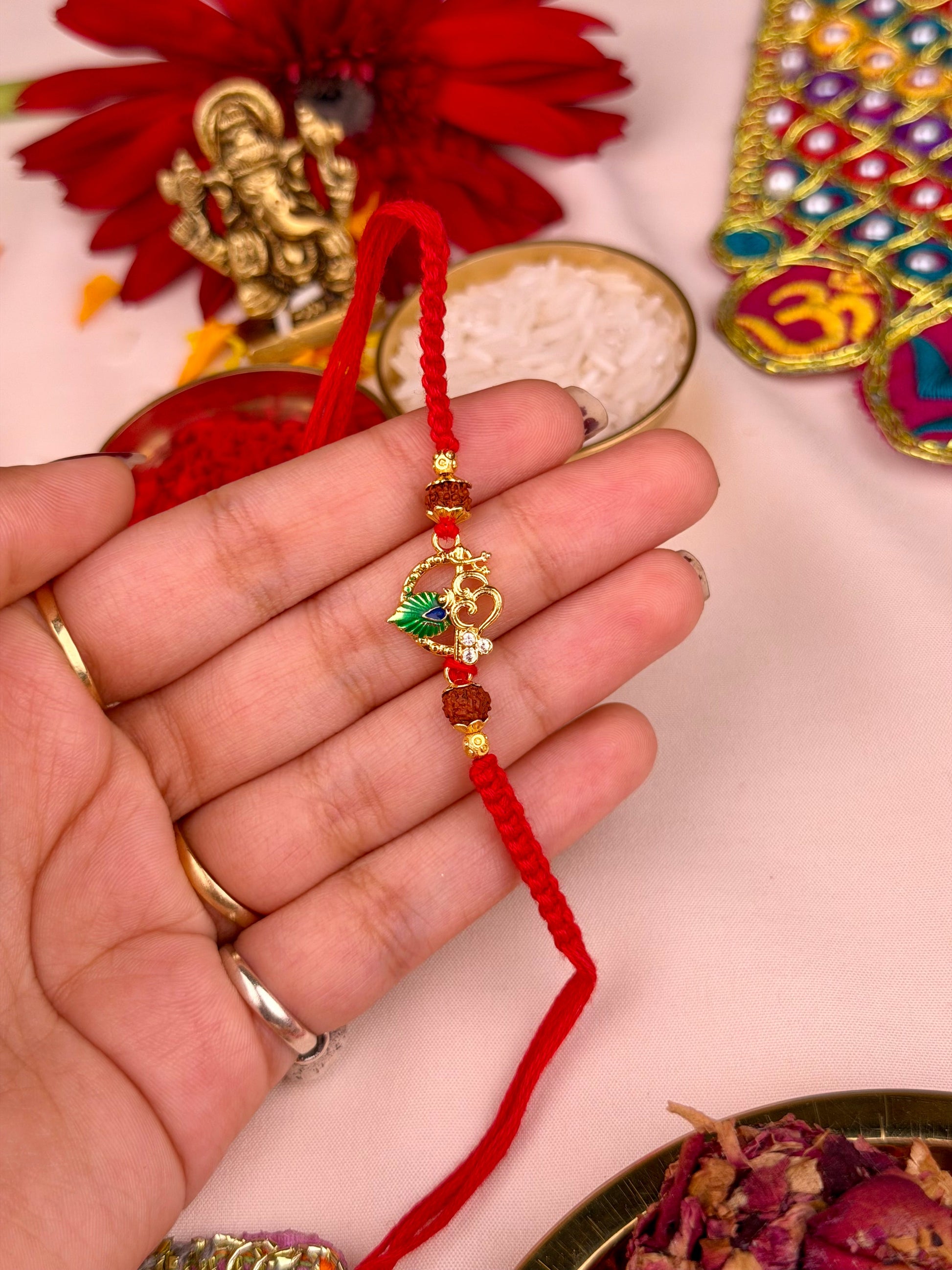 Divine Rakhi worn styled with traditional outfit