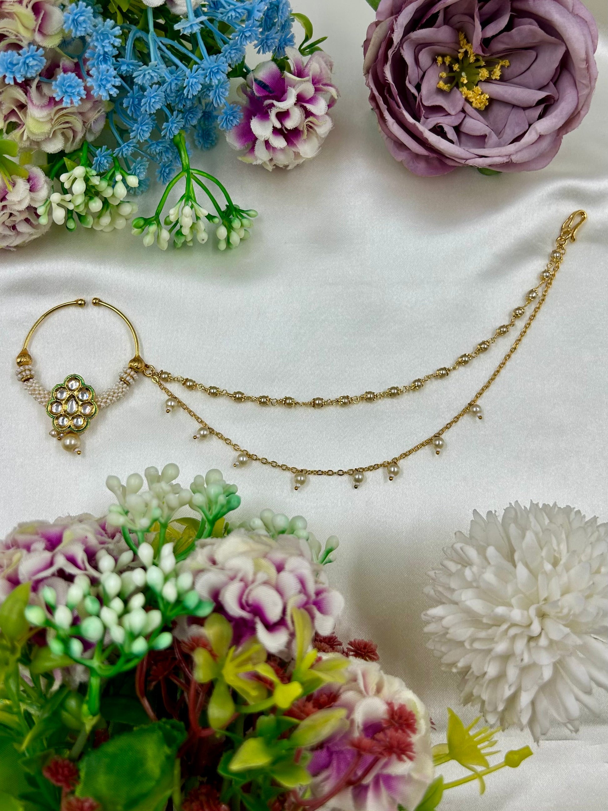 Kavita Nose Ring worn styled with traditional outfit