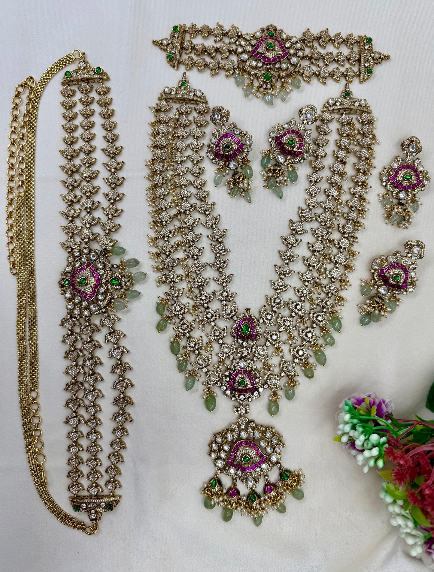 Pallika Jadau Polki South Indian Semi Bridal Set