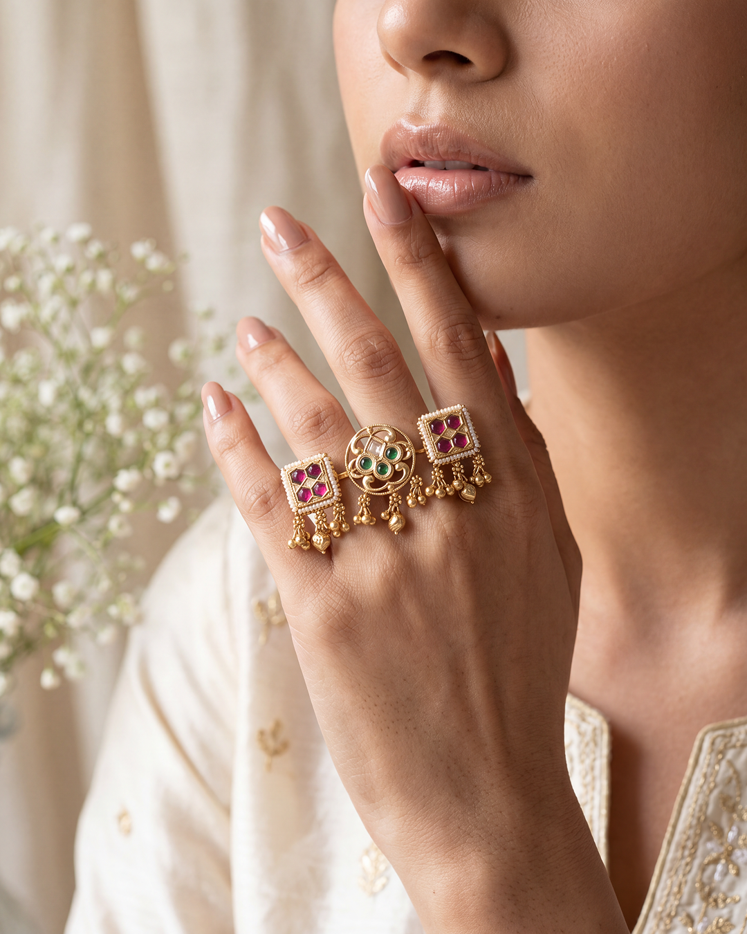 Sneha Finger Ring close-up view