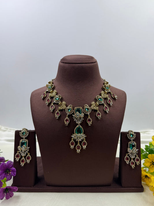 Megha Necklace Set worn styled with traditional outfit