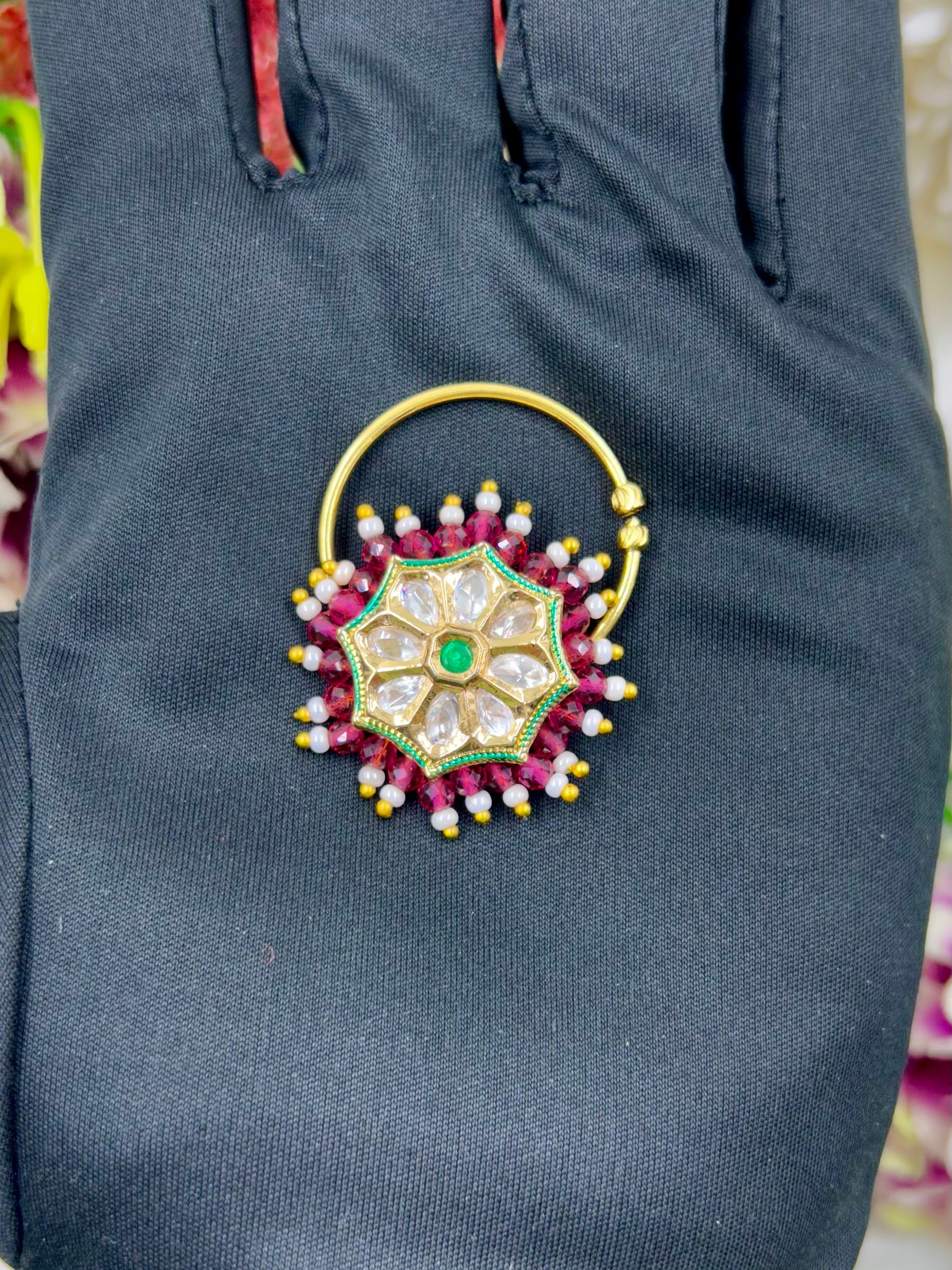 Sita Nose Ring worn styled with traditional outfit