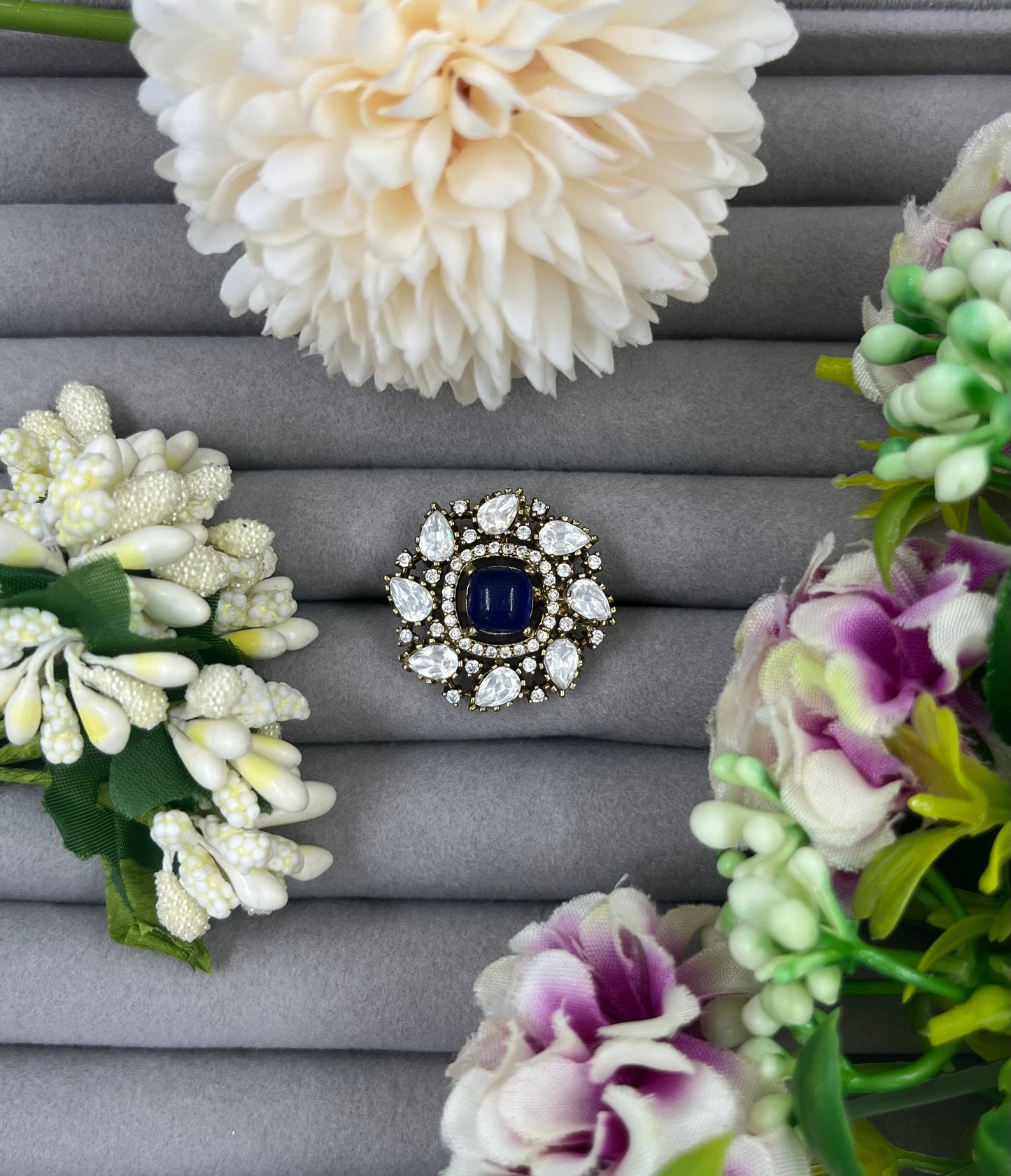 Ziva Floral Kundan Ring