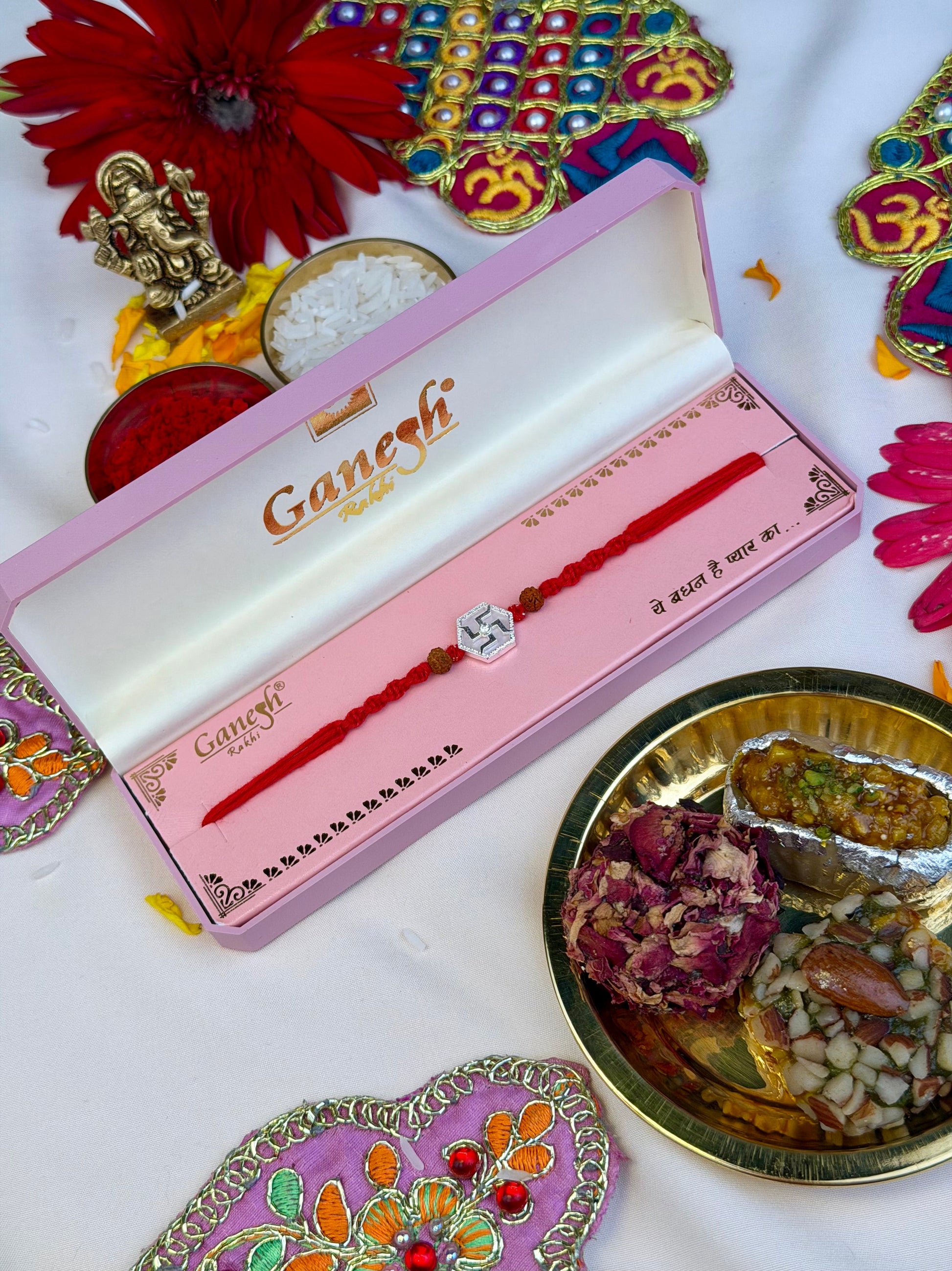 Rakhi detail shot showing intricate work