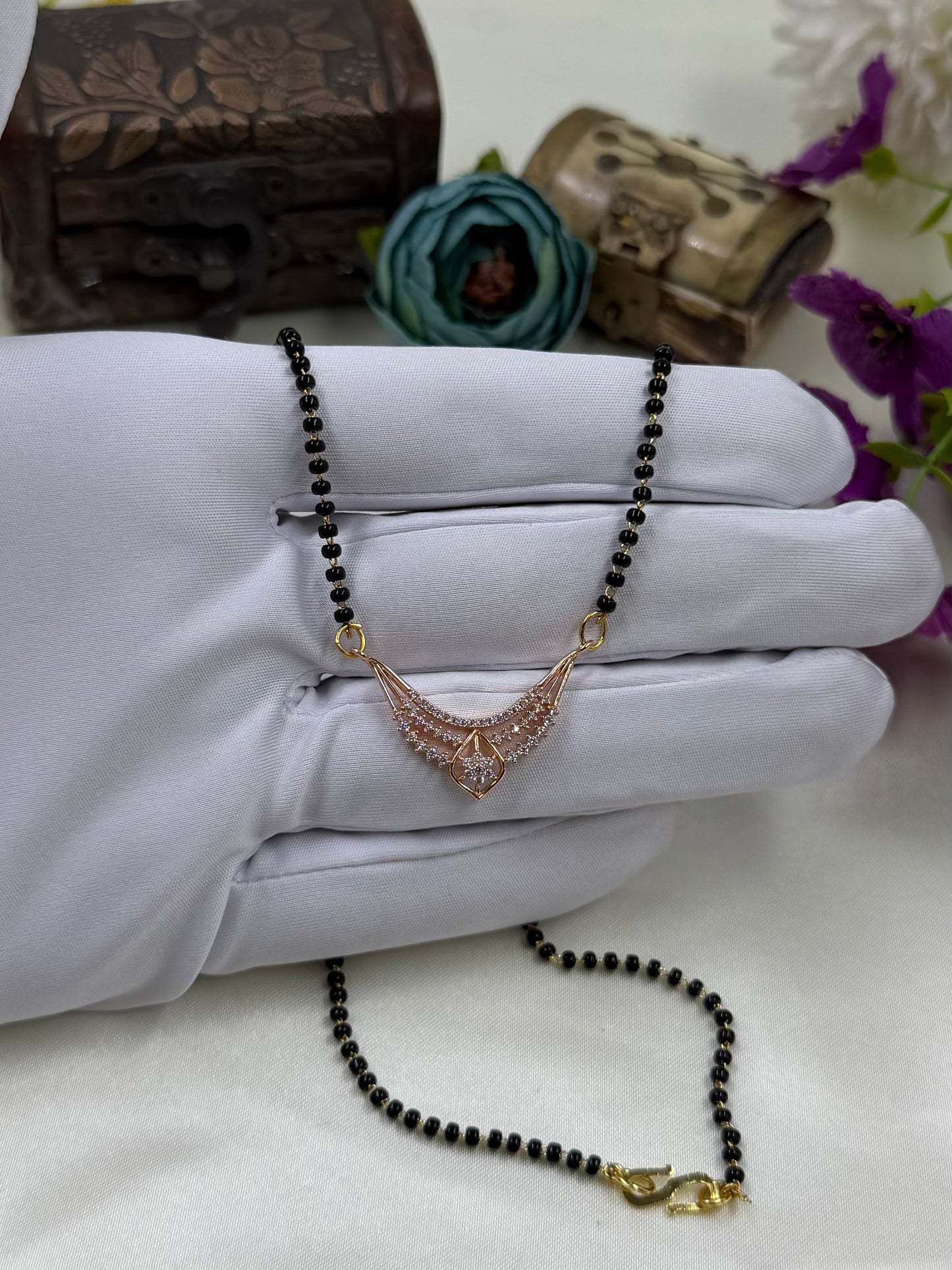 Triangle Drop Layered Rose Gold Mangalsutra