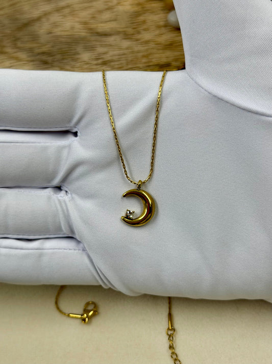 Crescent Moon Gold Chain