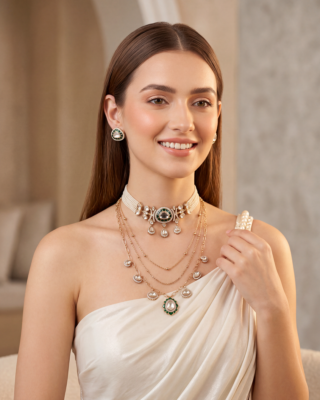 Elyshin Moissanite Bridal Combo Set close-up view