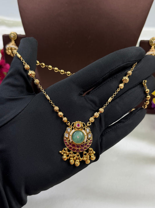 Multi Necklace Set detail shot showing Heritage work