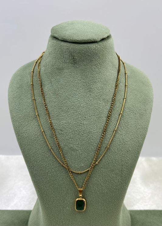 Dual Chain Pendant worn styled with traditional outfit