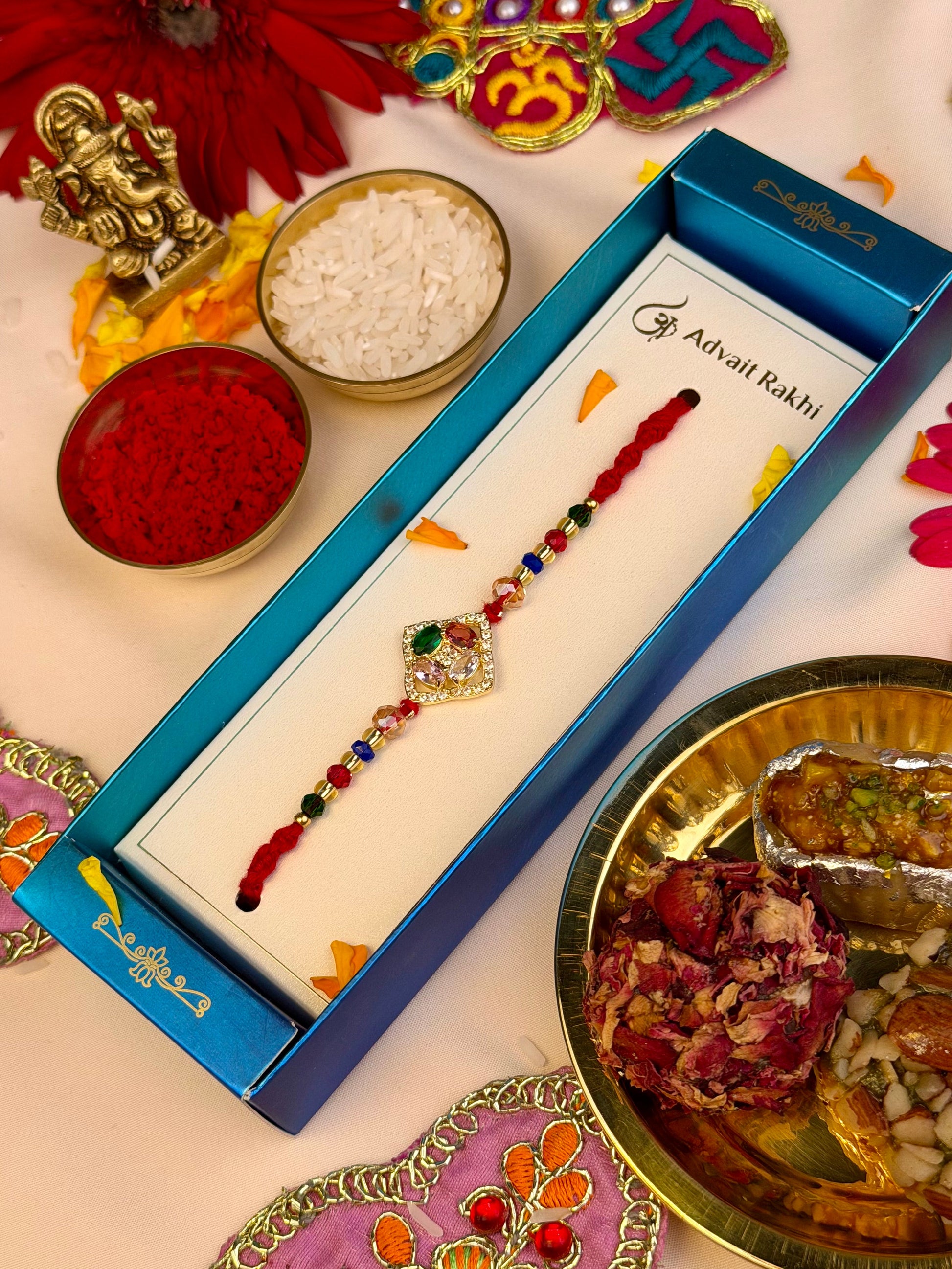 Rakhi detail shot showing intricate work
