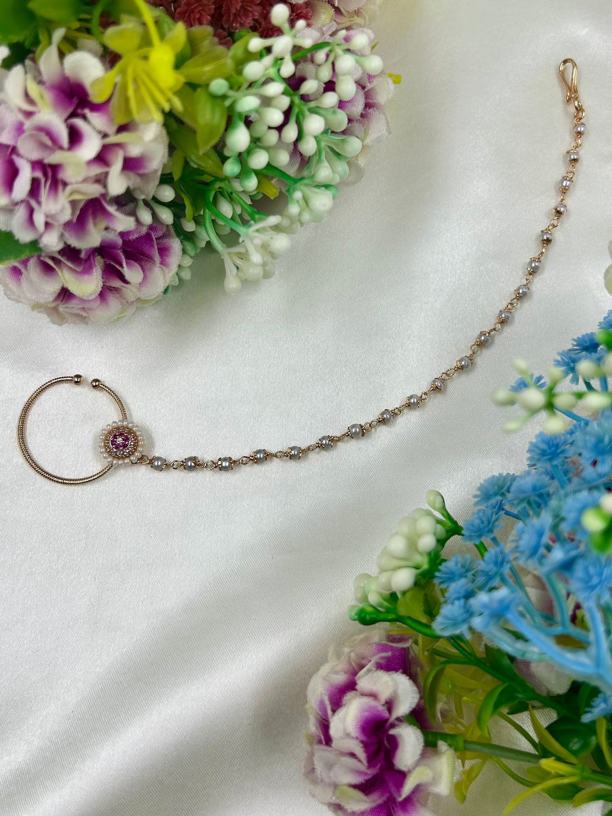 Seema Nose Ring worn styled with traditional outfit