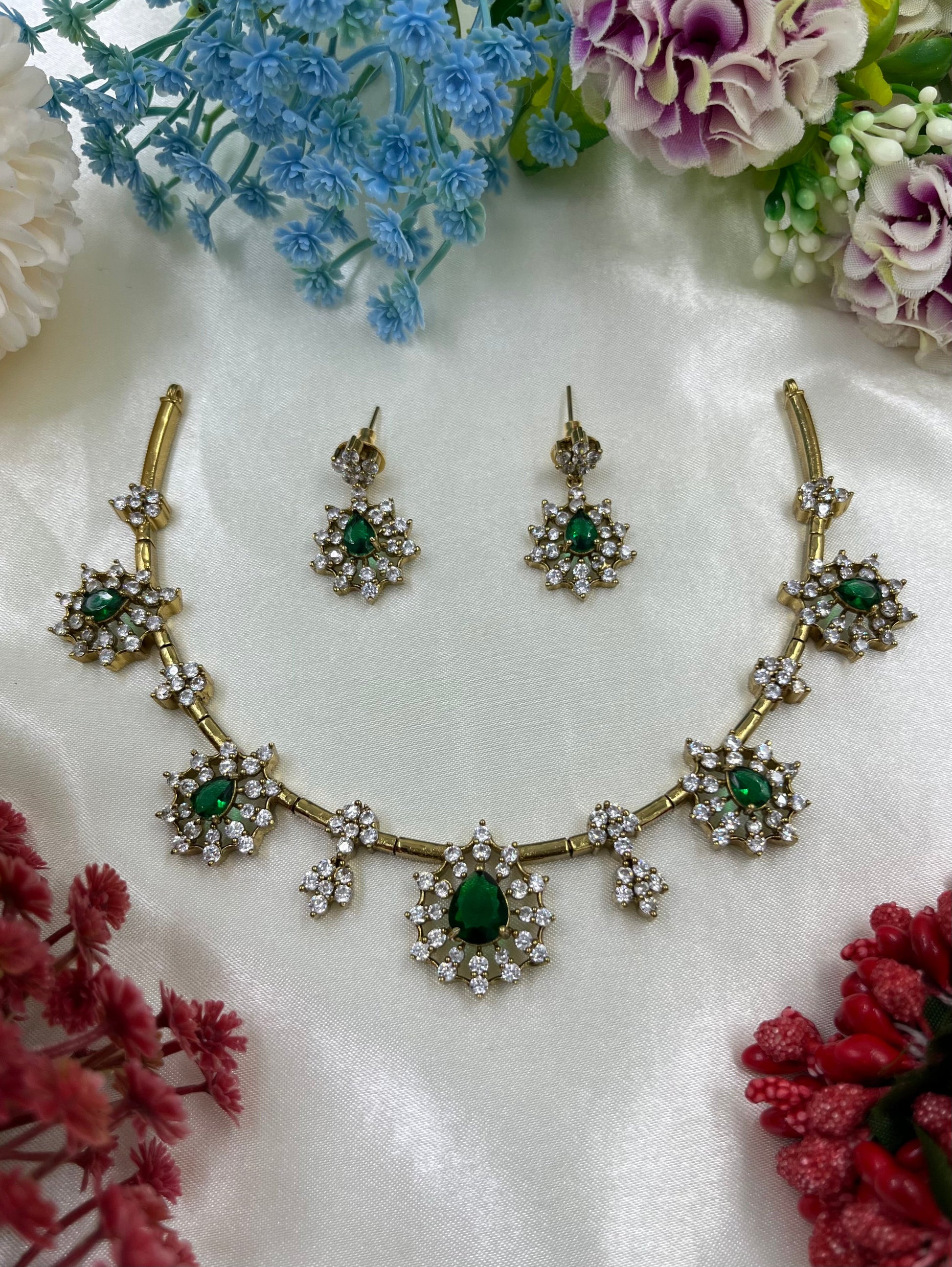 Amara Necklace Set worn styled with traditional outfit