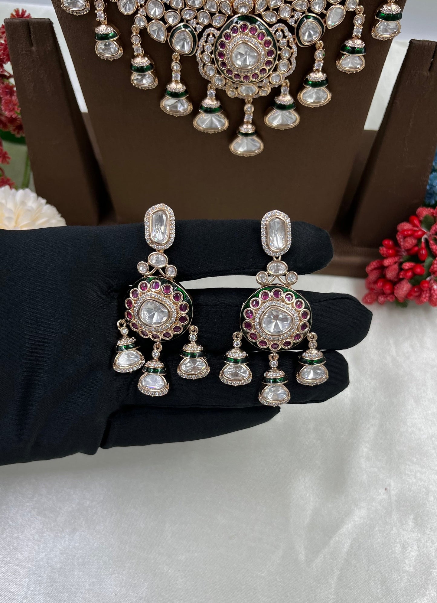 Nasreen Combo Moissanite Kundan Necklace
