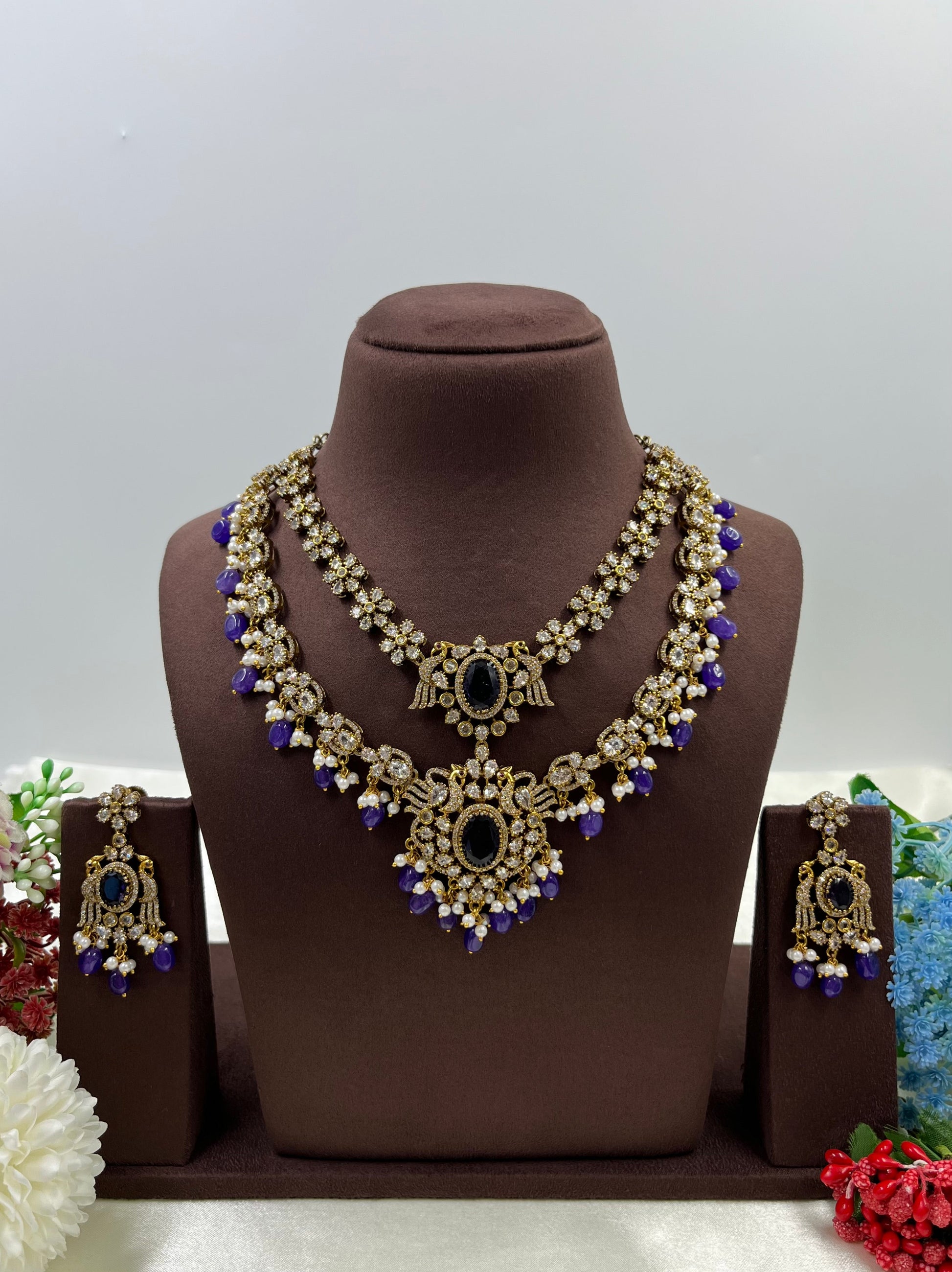 Shrevali Necklace Set worn styled with traditional outfit