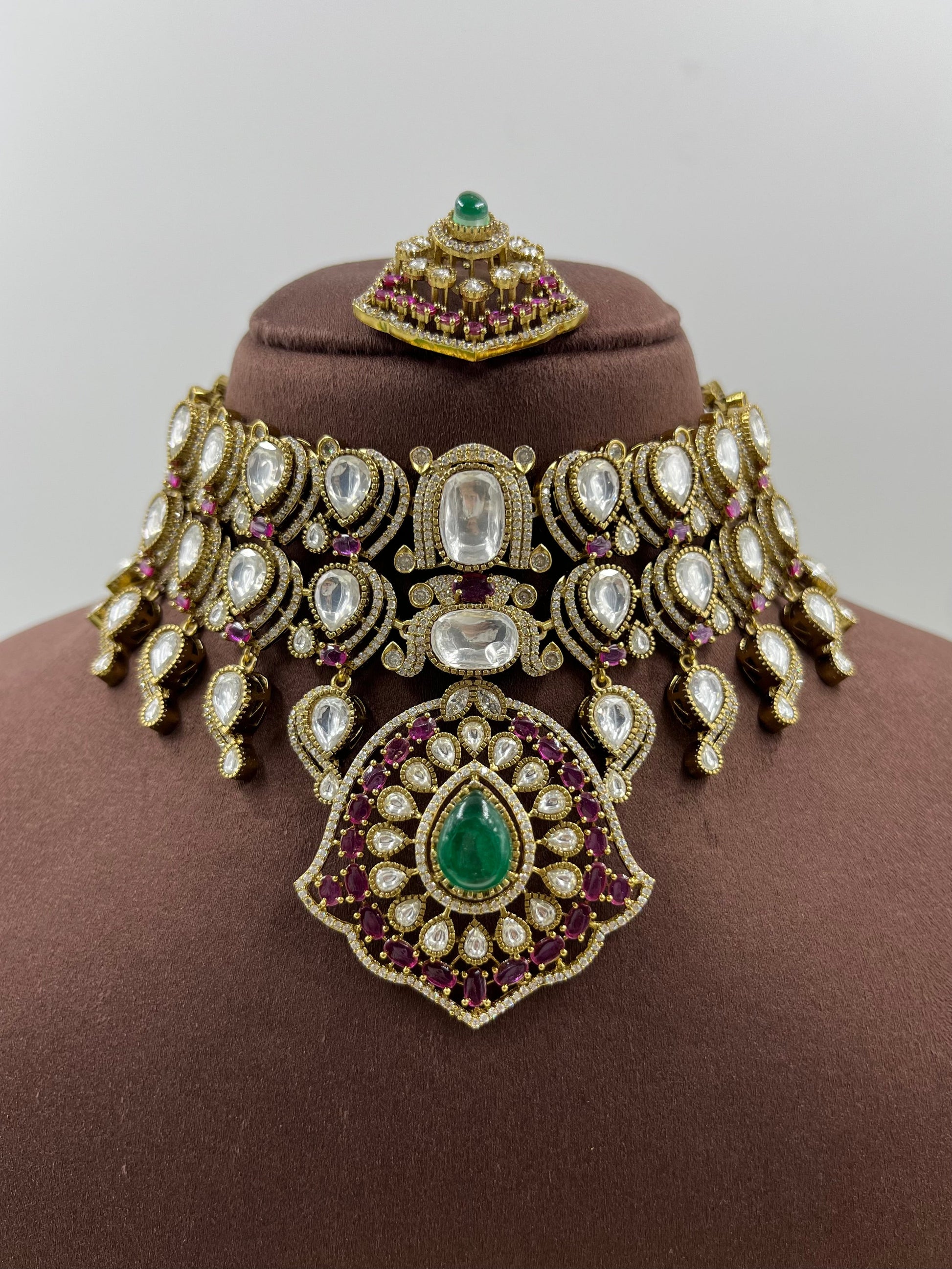 Payal Choker Necklace Set worn styled with traditional outfit