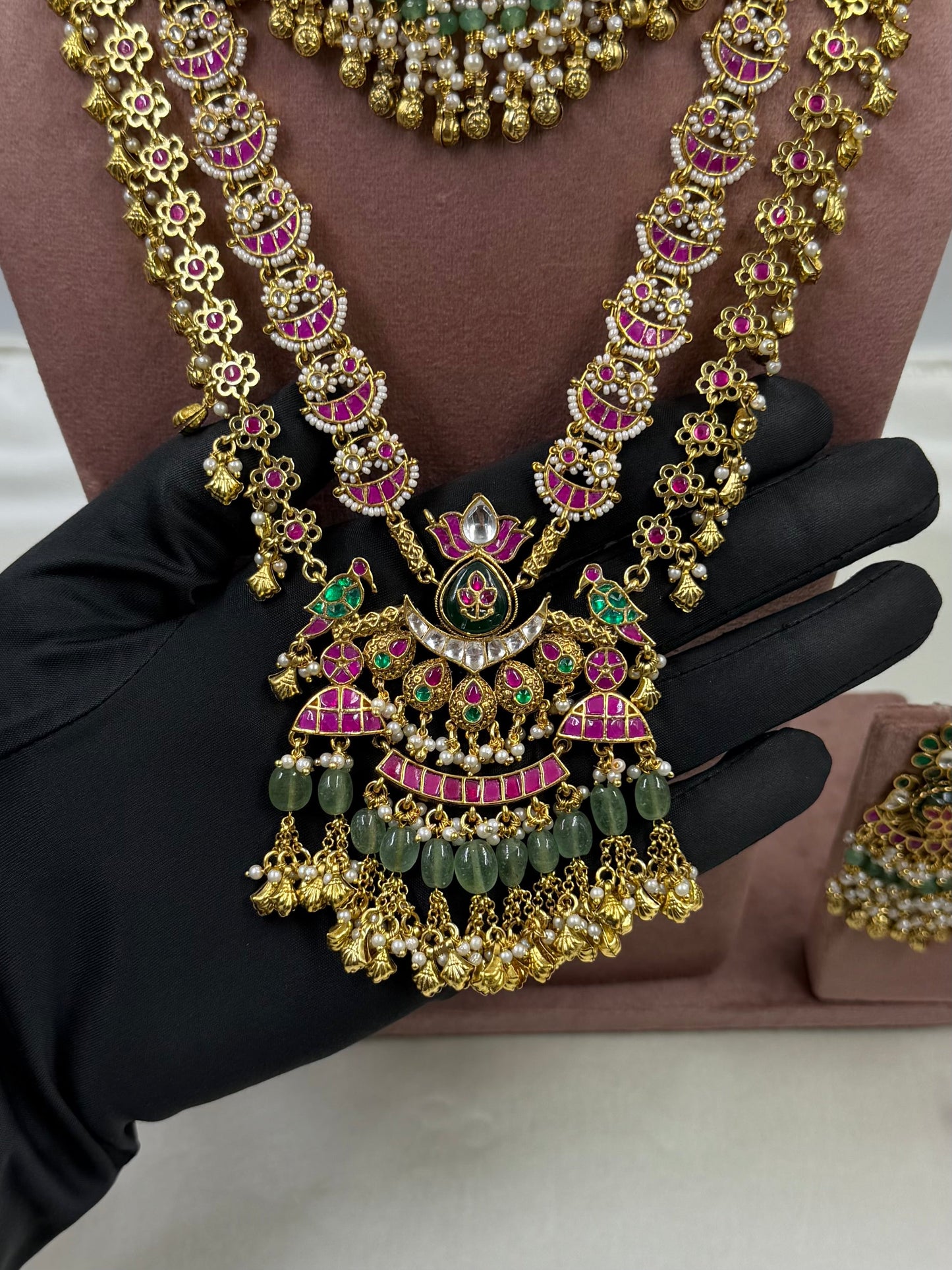 Dipti Pachi Kundan Combo Set