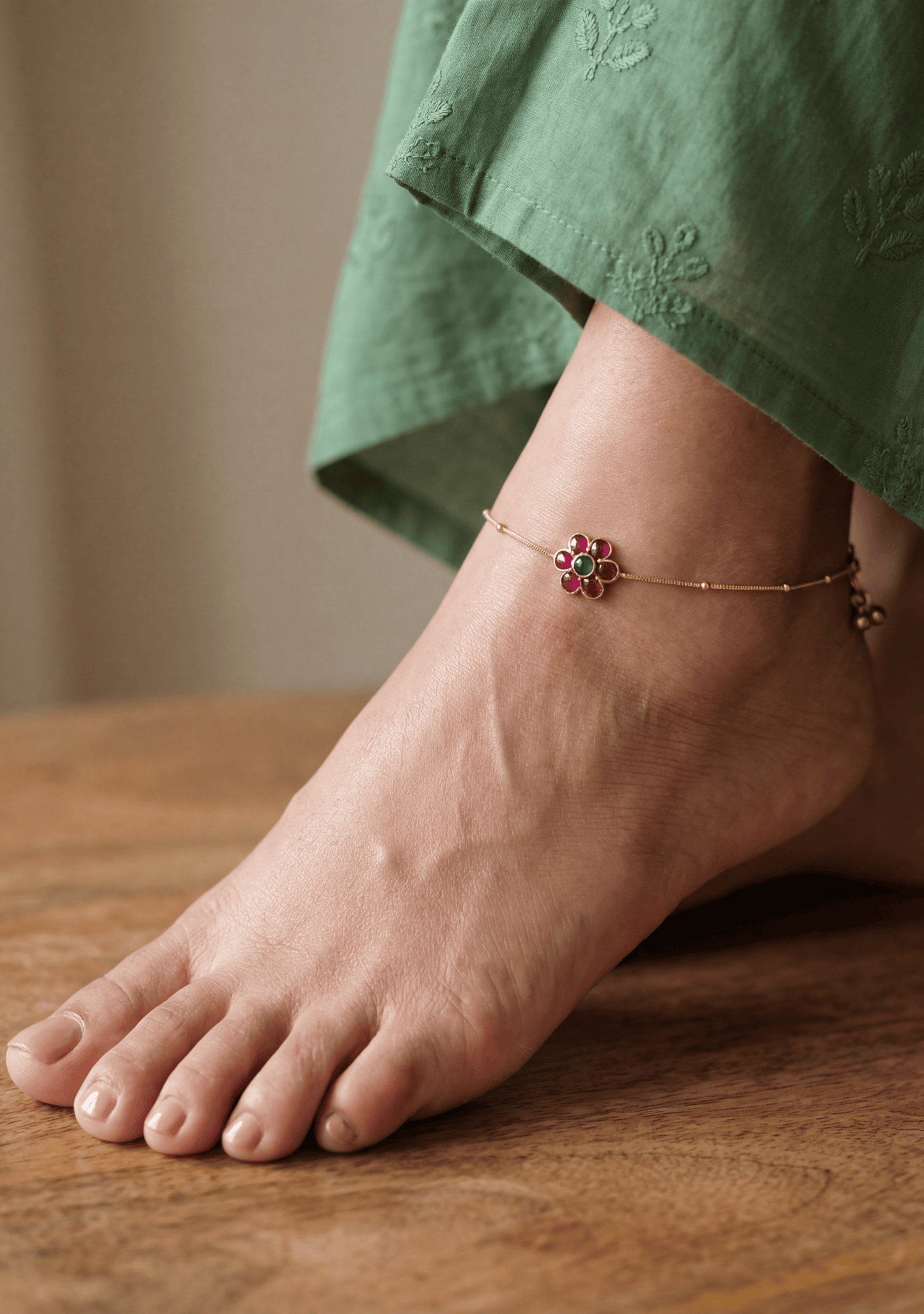 Brinda Pachi Kundan Anklet