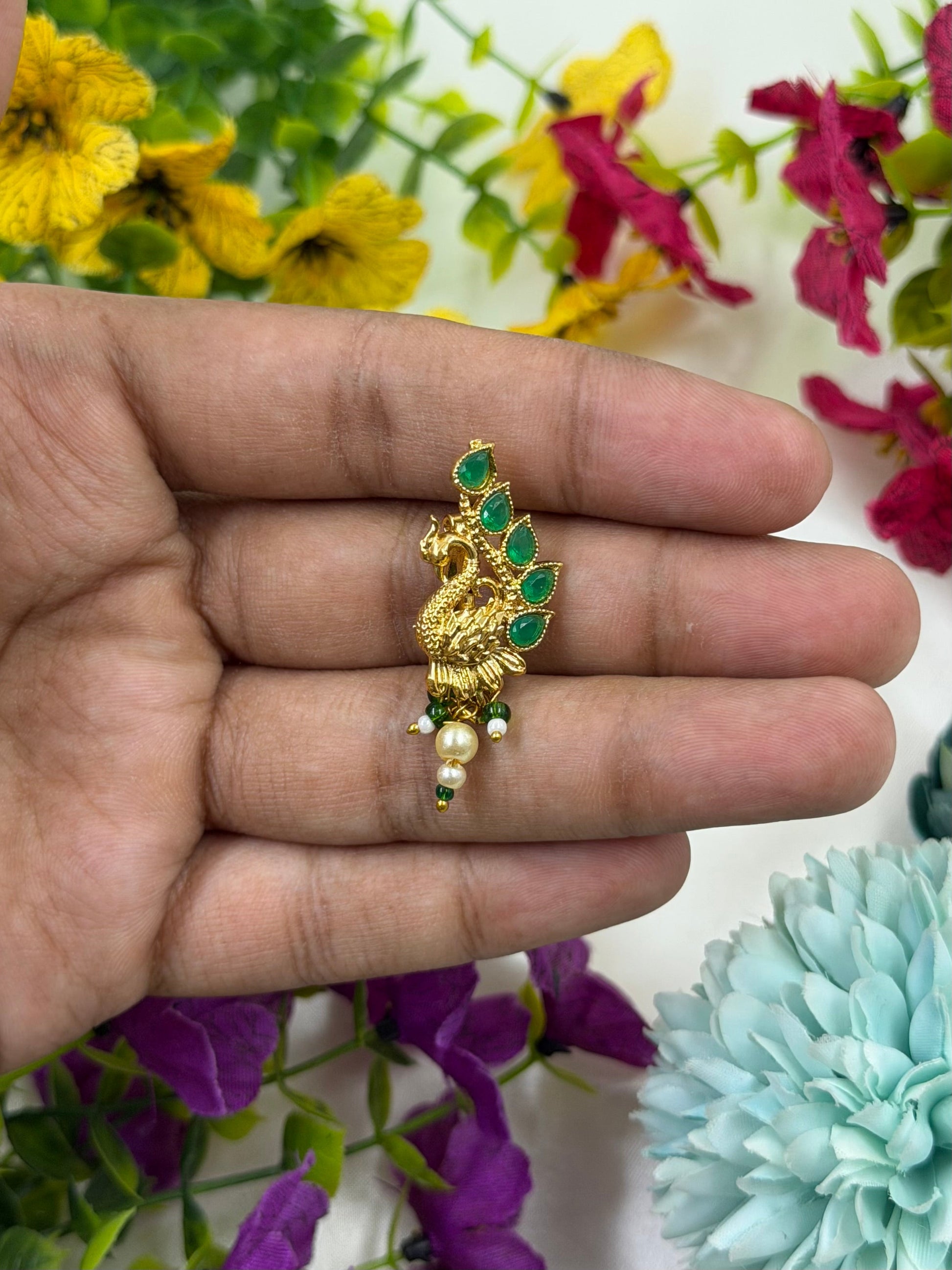 Padma Nose Ring worn styled with traditional outfit