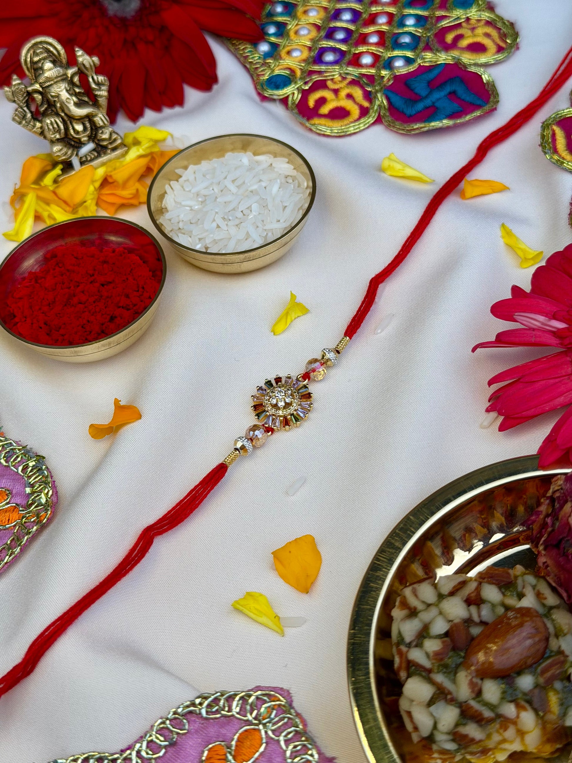 Sunburst Rakhi close-up view