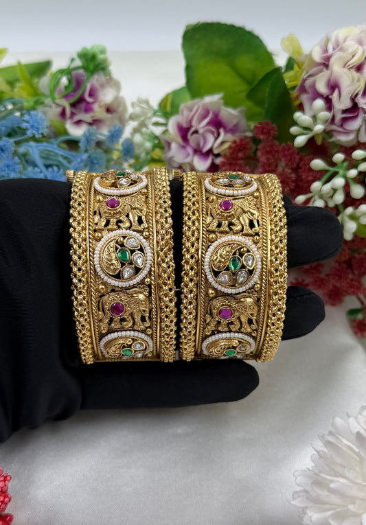 Prachi Heritage Temple Bangles (Openable)