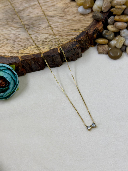 Minimal Double Heart Gold Chain