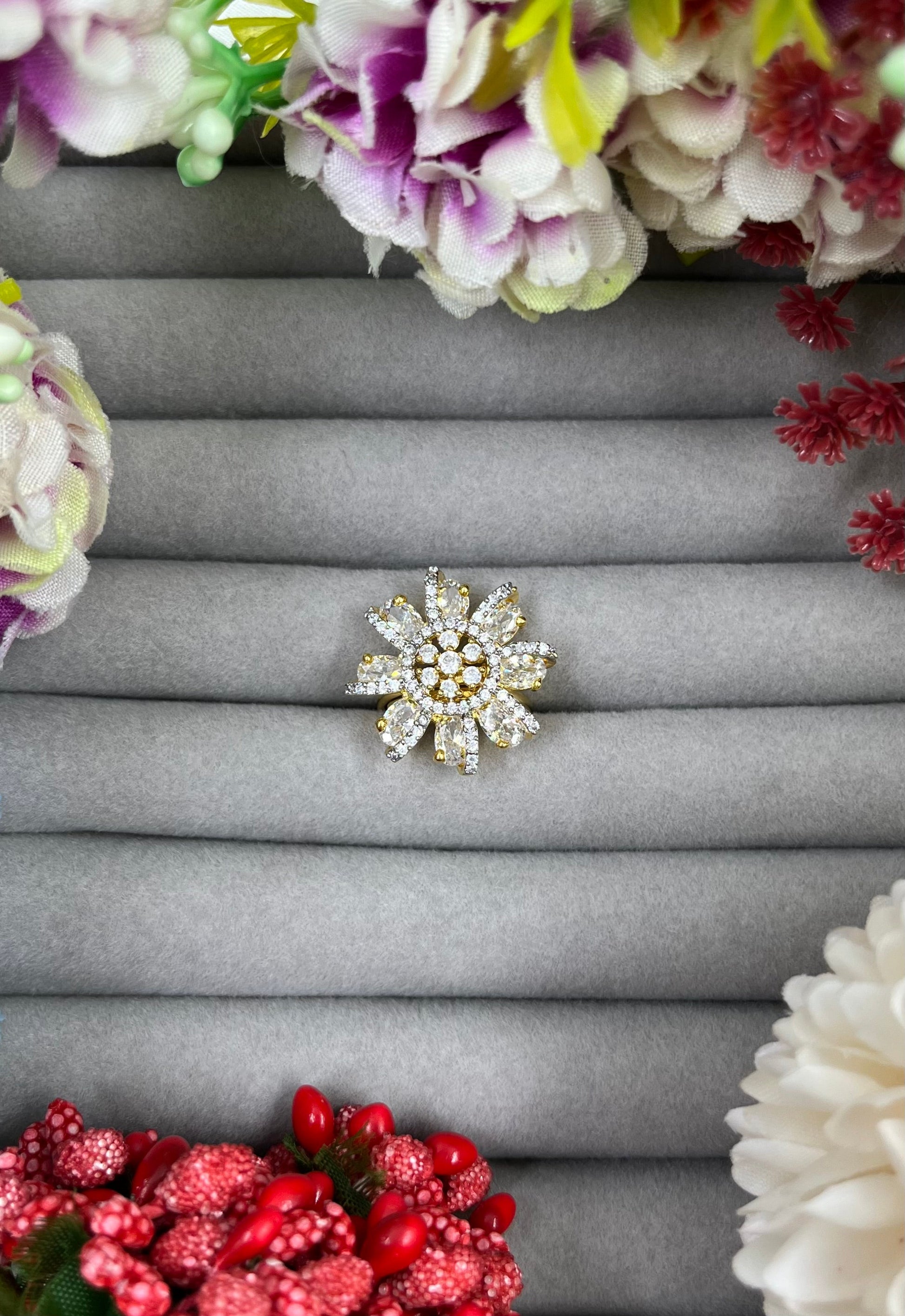 Sita American Diamond Finger Ring close-up view
