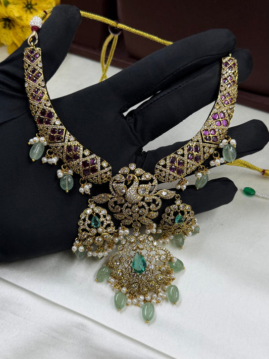 Multi Necklace Set detail shot showing Victorian work