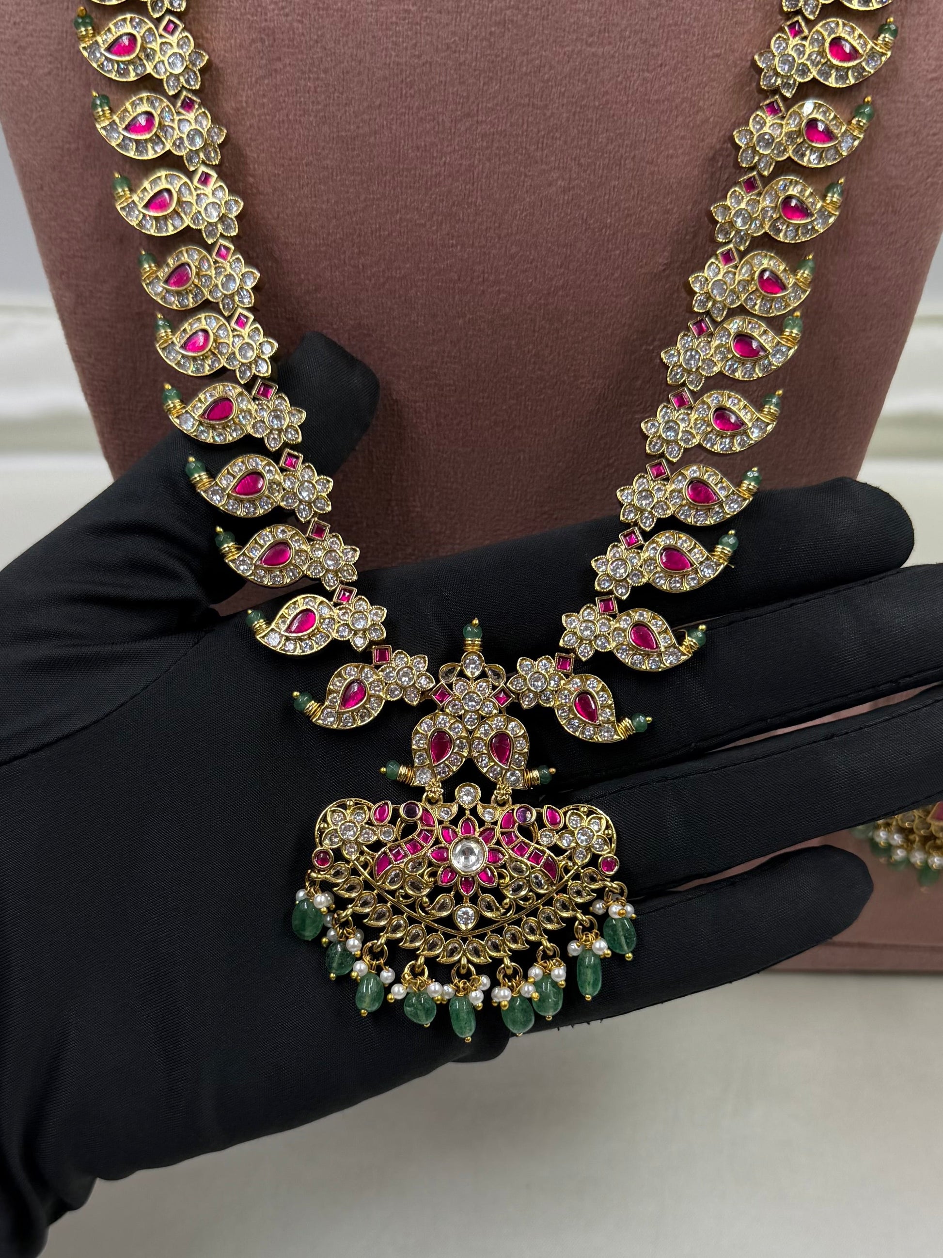 Nidhi Long Necklace Set worn styled with traditional outfit