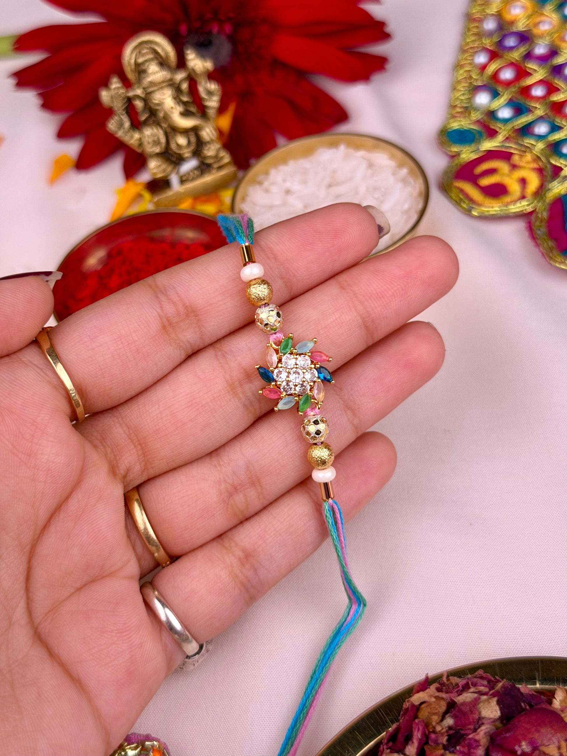 Luxury Rakhi worn styled with traditional outfit