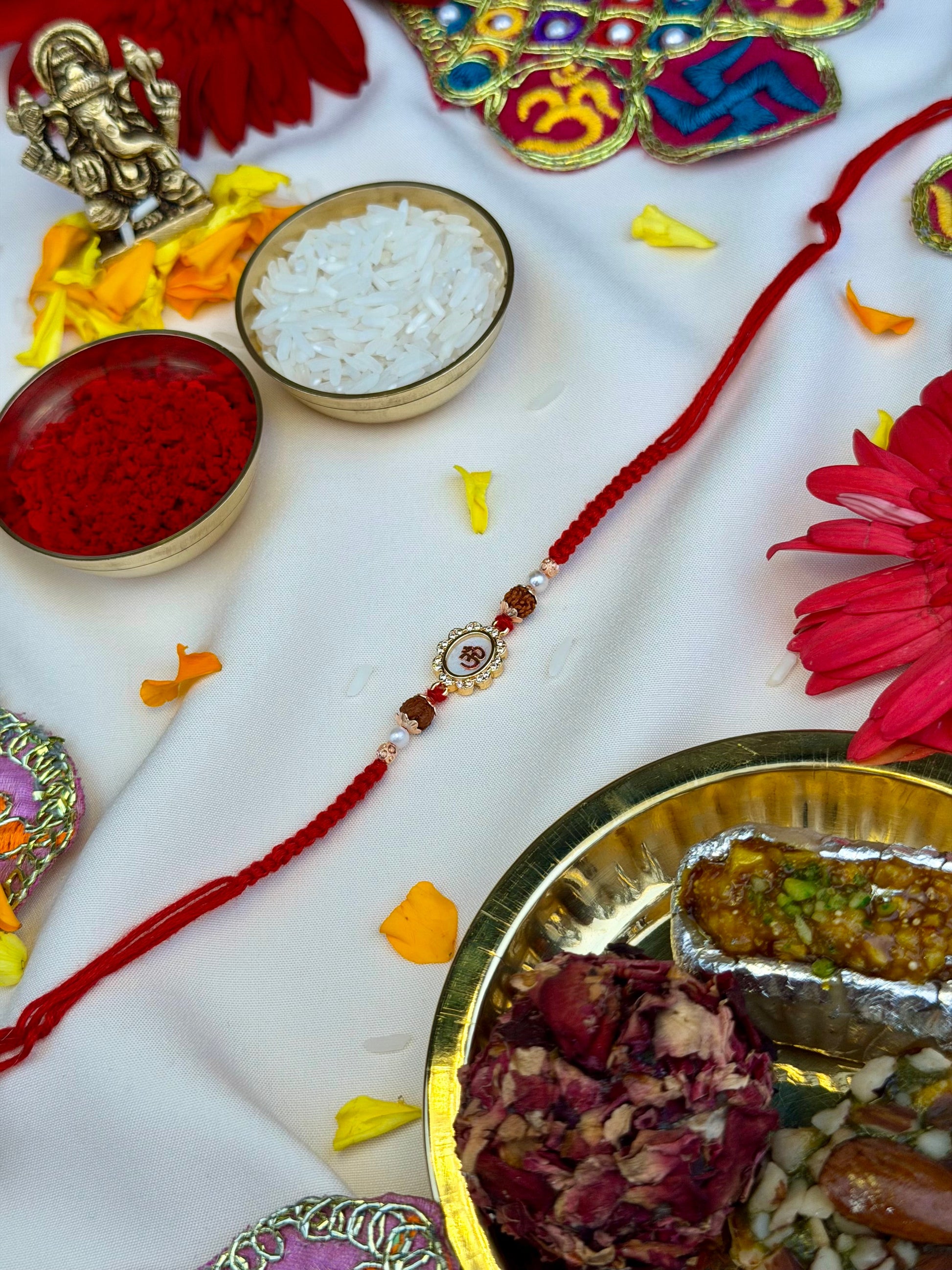 Gold Rakhi close-up view
