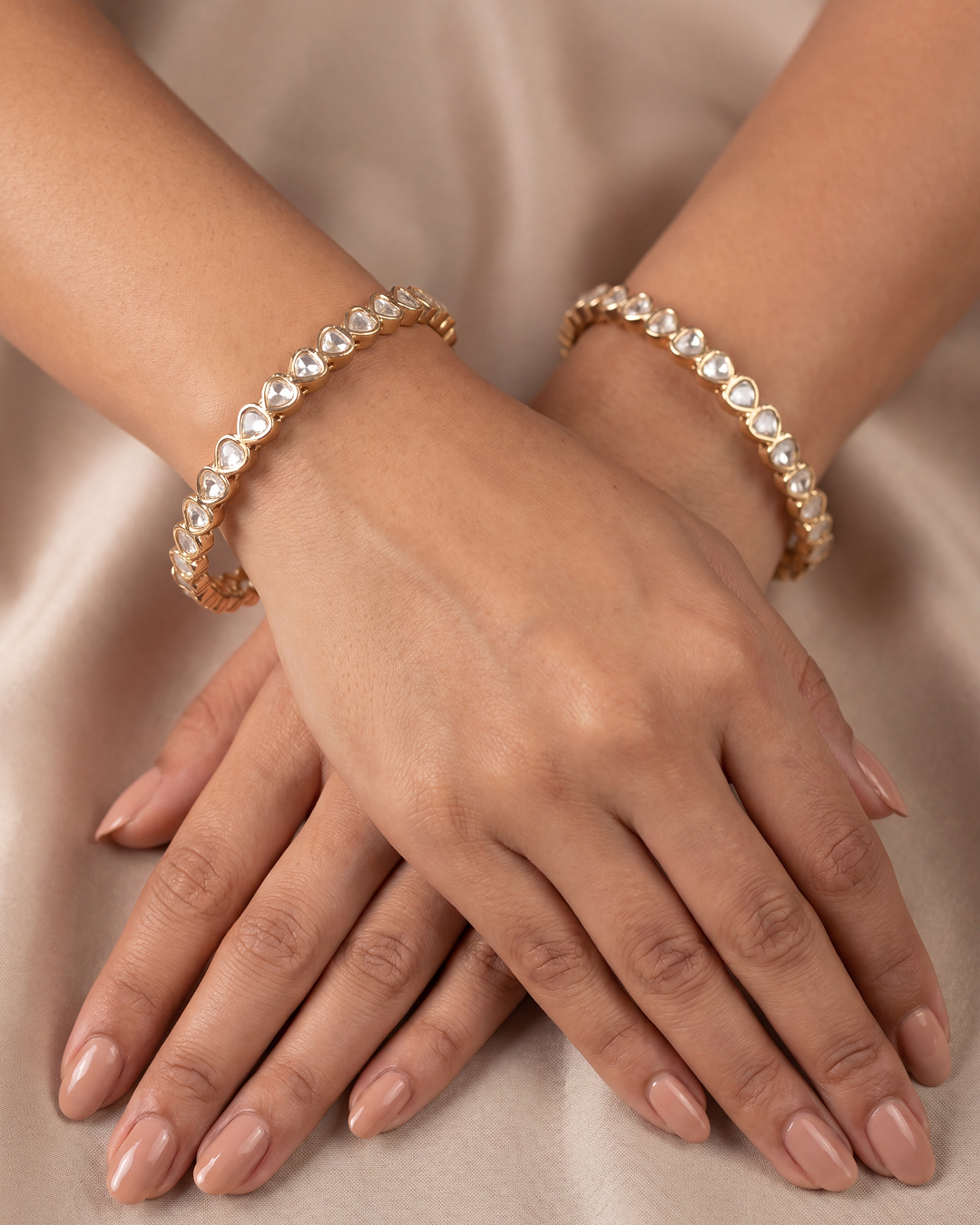 Leena Moissanite Kundan Bangles