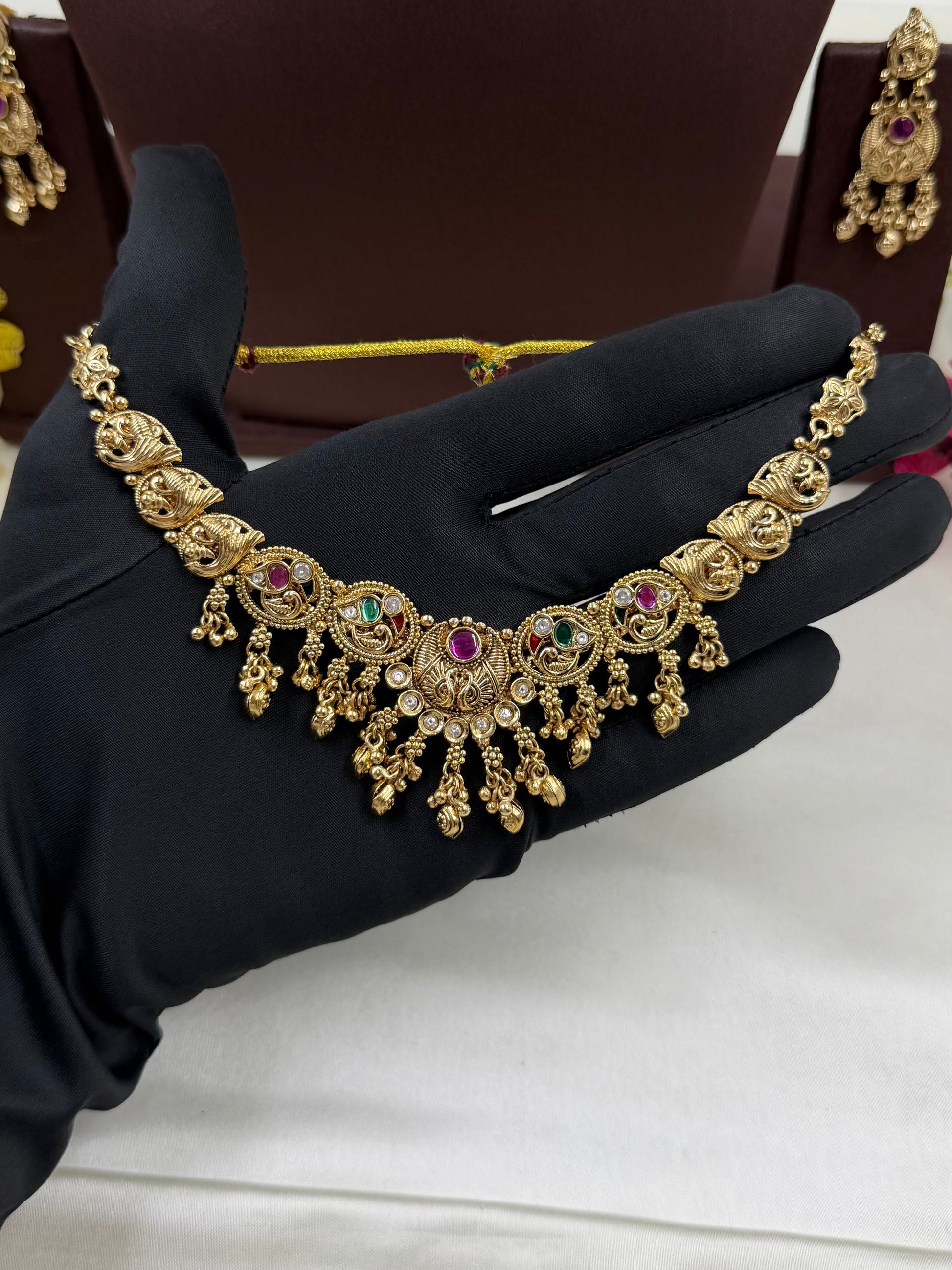 Multi Necklace Set detail shot showing Heritage work