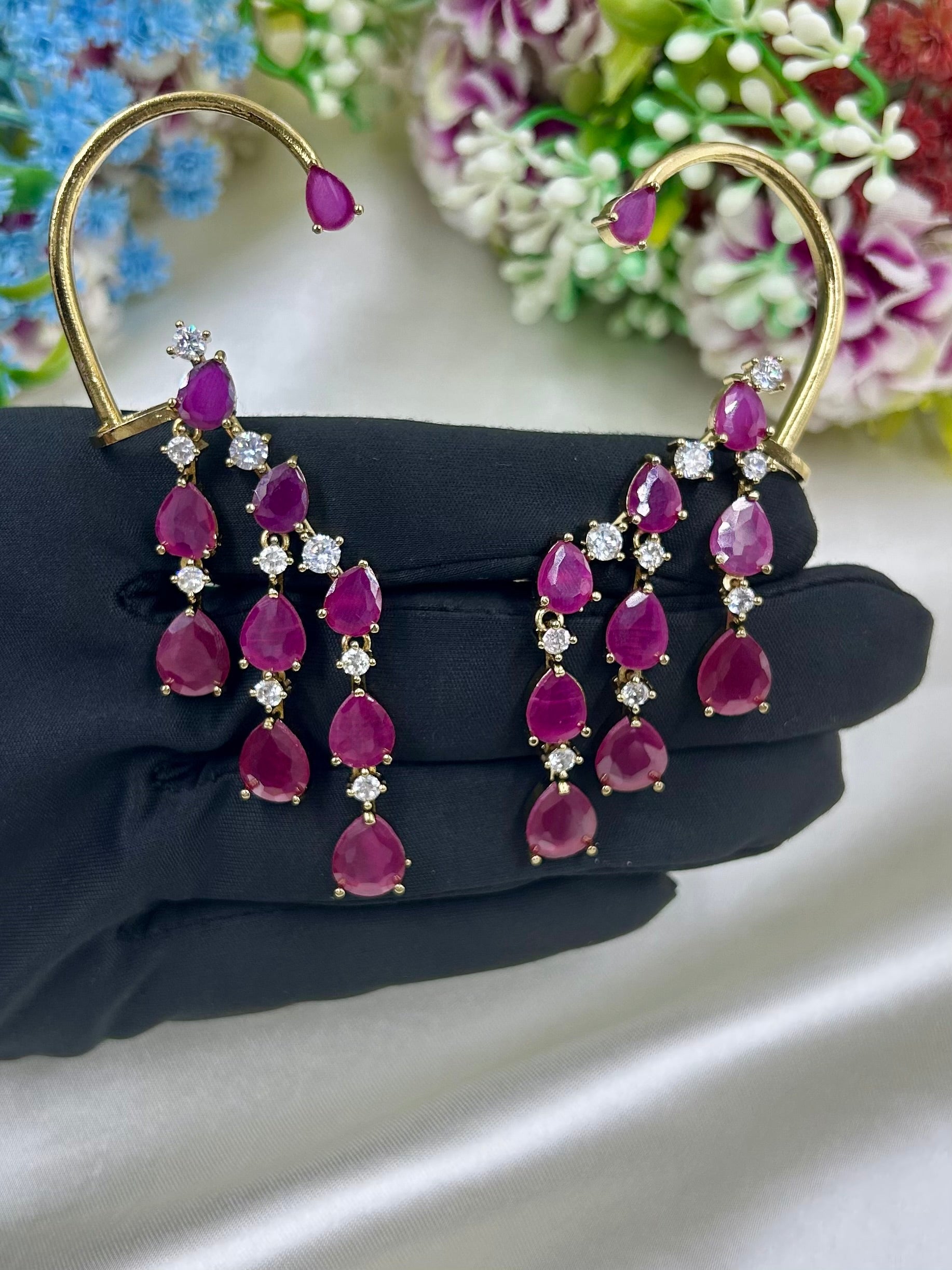 Kaira Earrings worn styled with traditional outfit