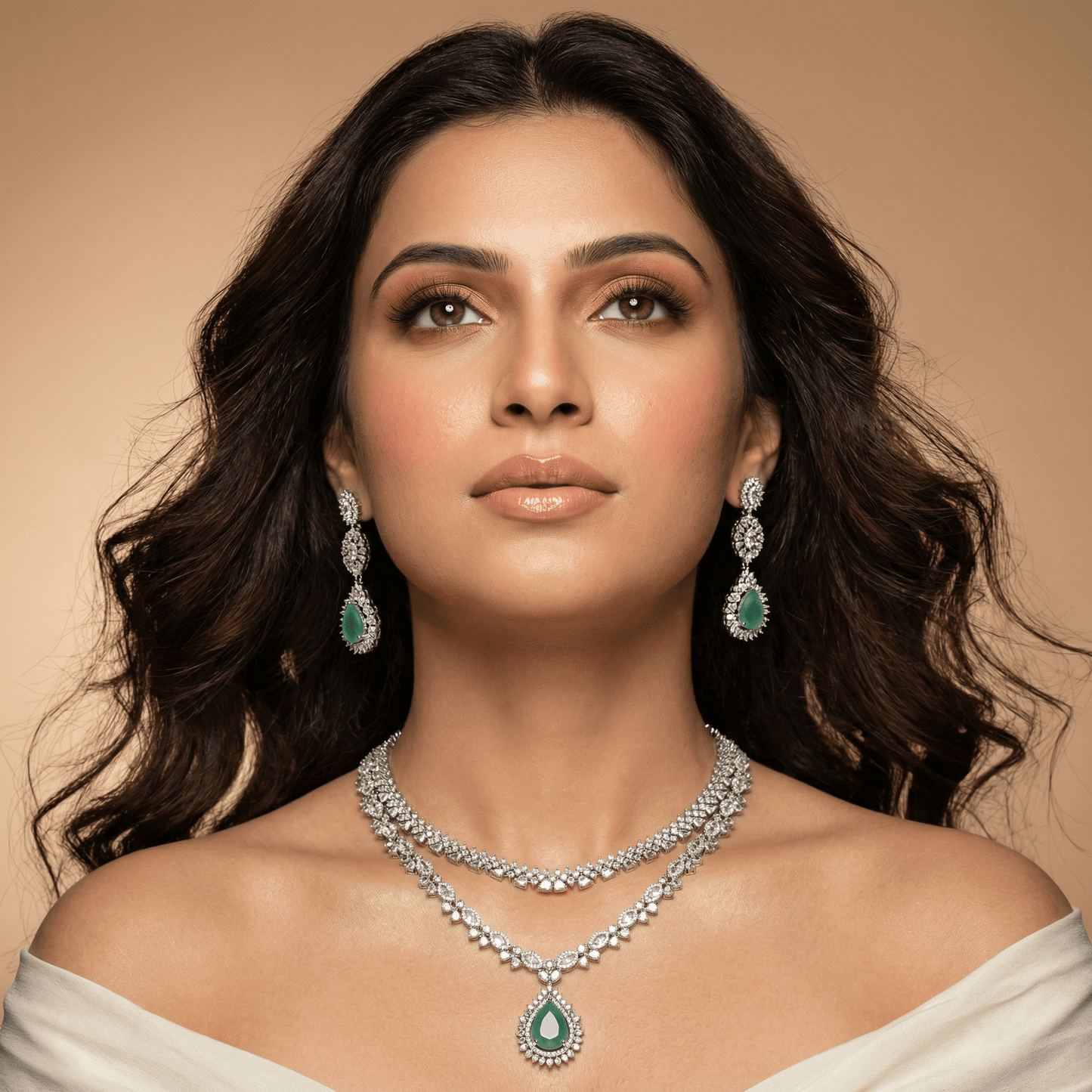 Kritika Sparkling Diamond CZ Necklace Set