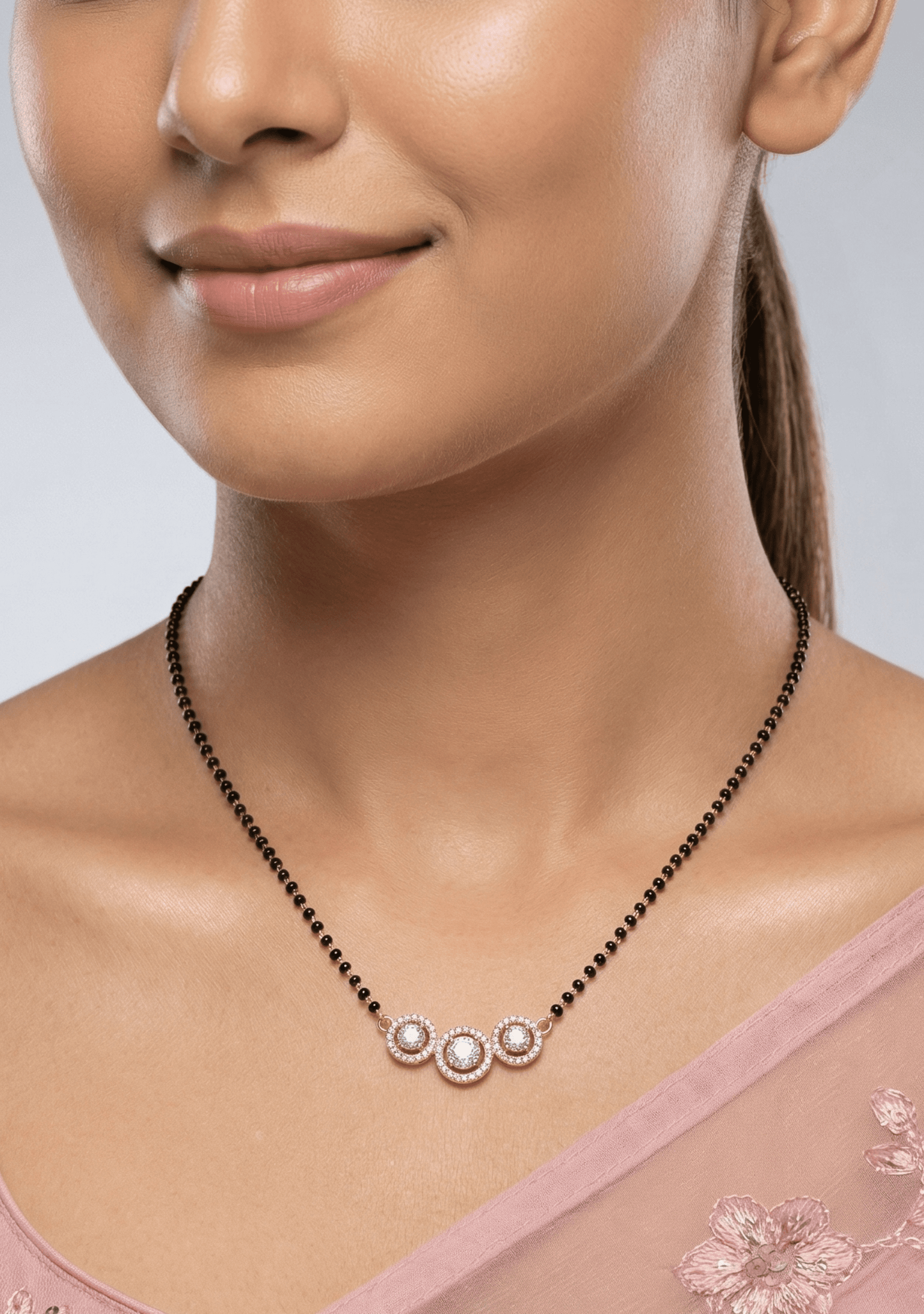Triple Solitaire Rose Gold Mangalsutra