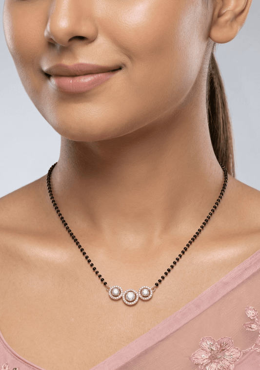 Triple Solitaire Rose Gold Mangalsutra