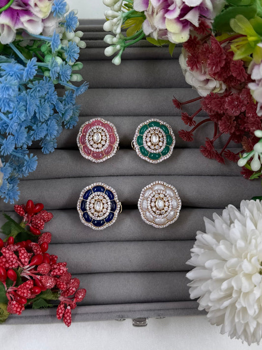 Zevira Moissanite Kundan Ring