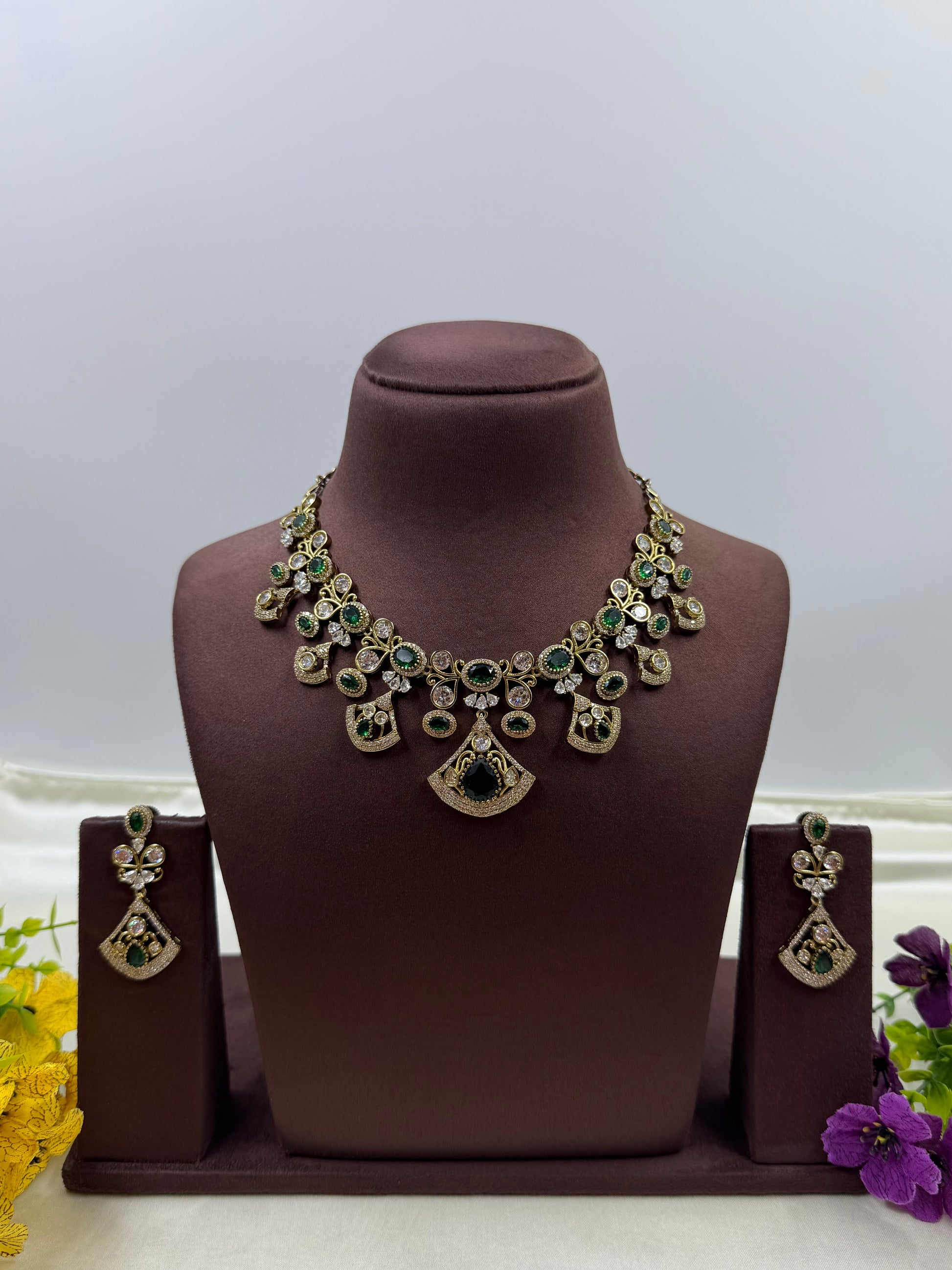 Prachi Necklace Set worn styled with traditional outfit