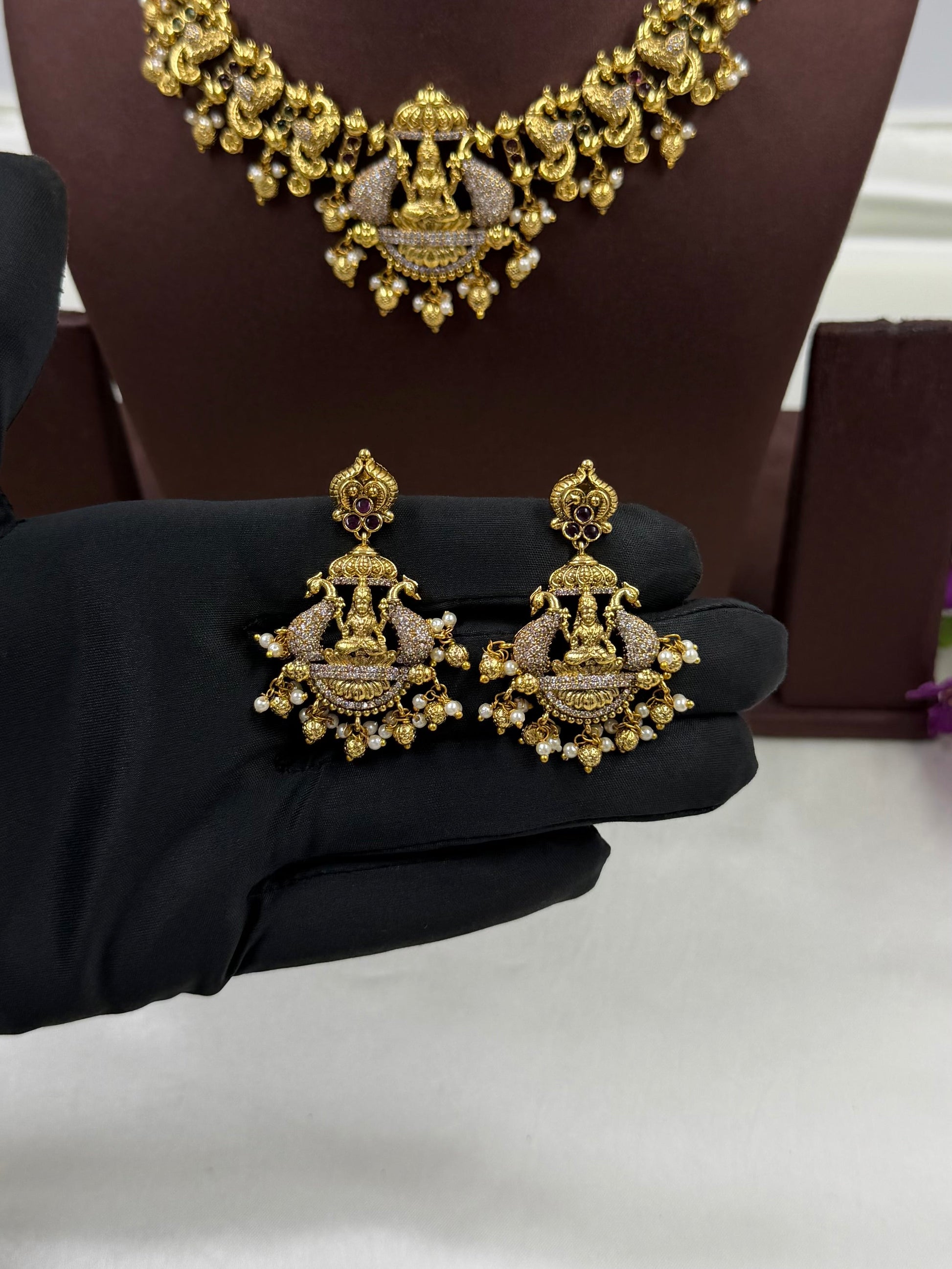 Pooja Necklace Set full product photo on plain background