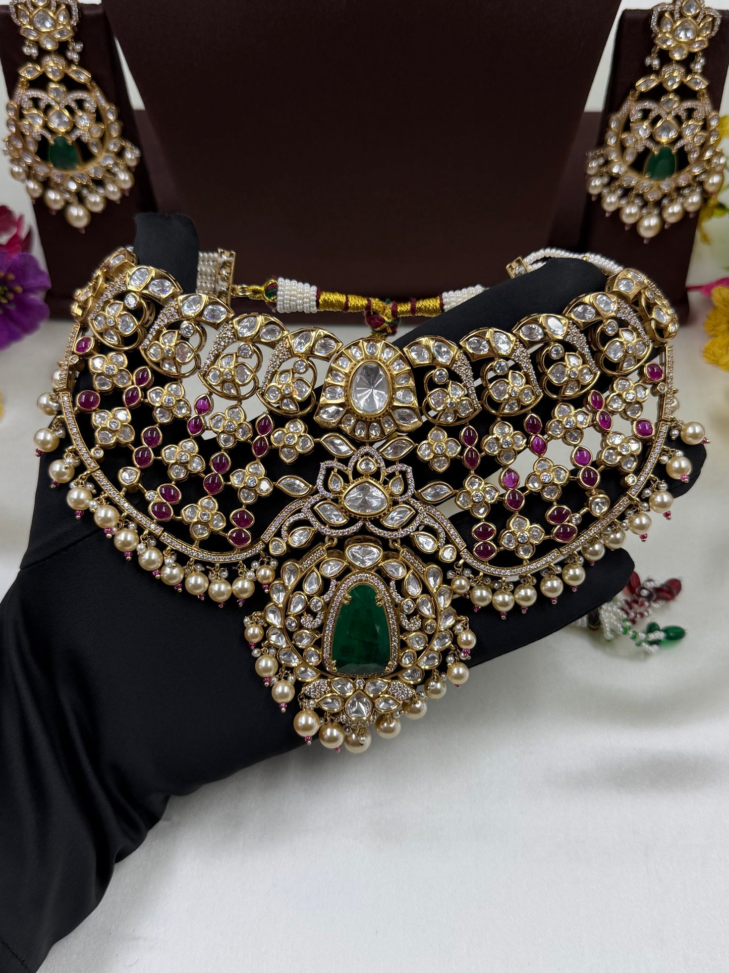 Ruhani Moissanite Choker Bridal Set
