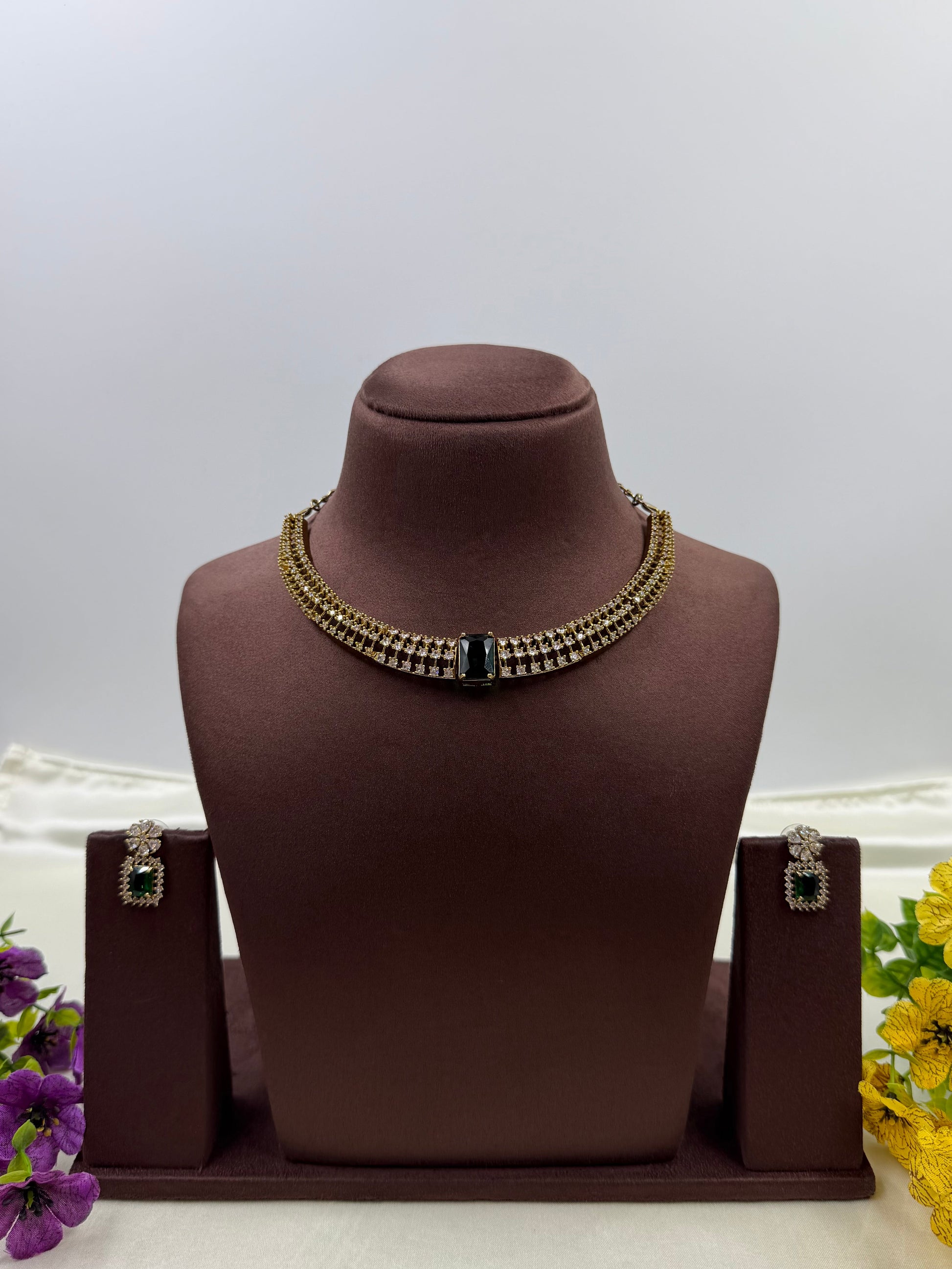 Komal Necklace Set worn styled with traditional outfit