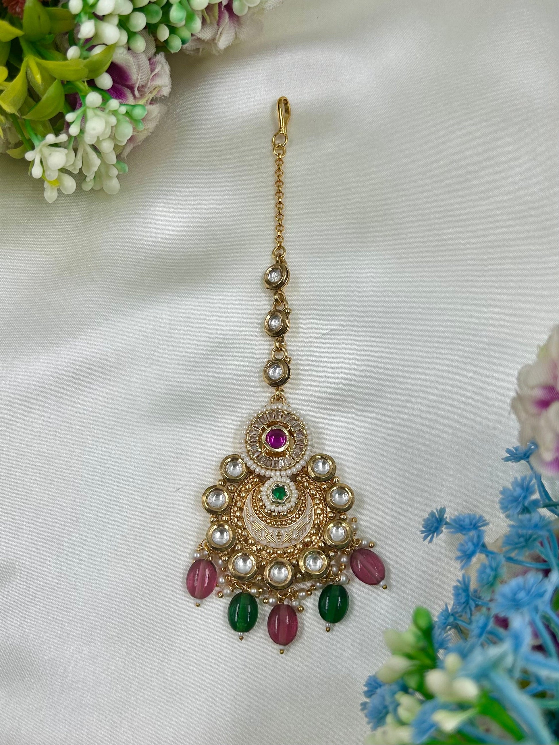 Sanchita Maang Tikka close-up view