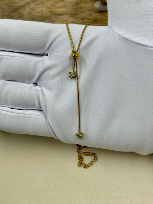 Star Drop Lariat Gold Chain