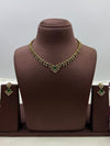 Green Necklace Set detail shot showing Victorian work