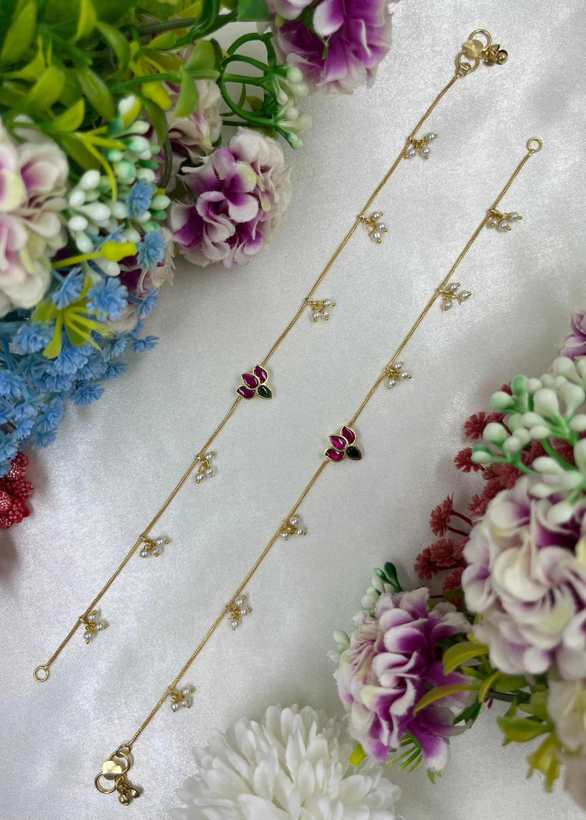 Sara Anklet worn styled with traditional outfit