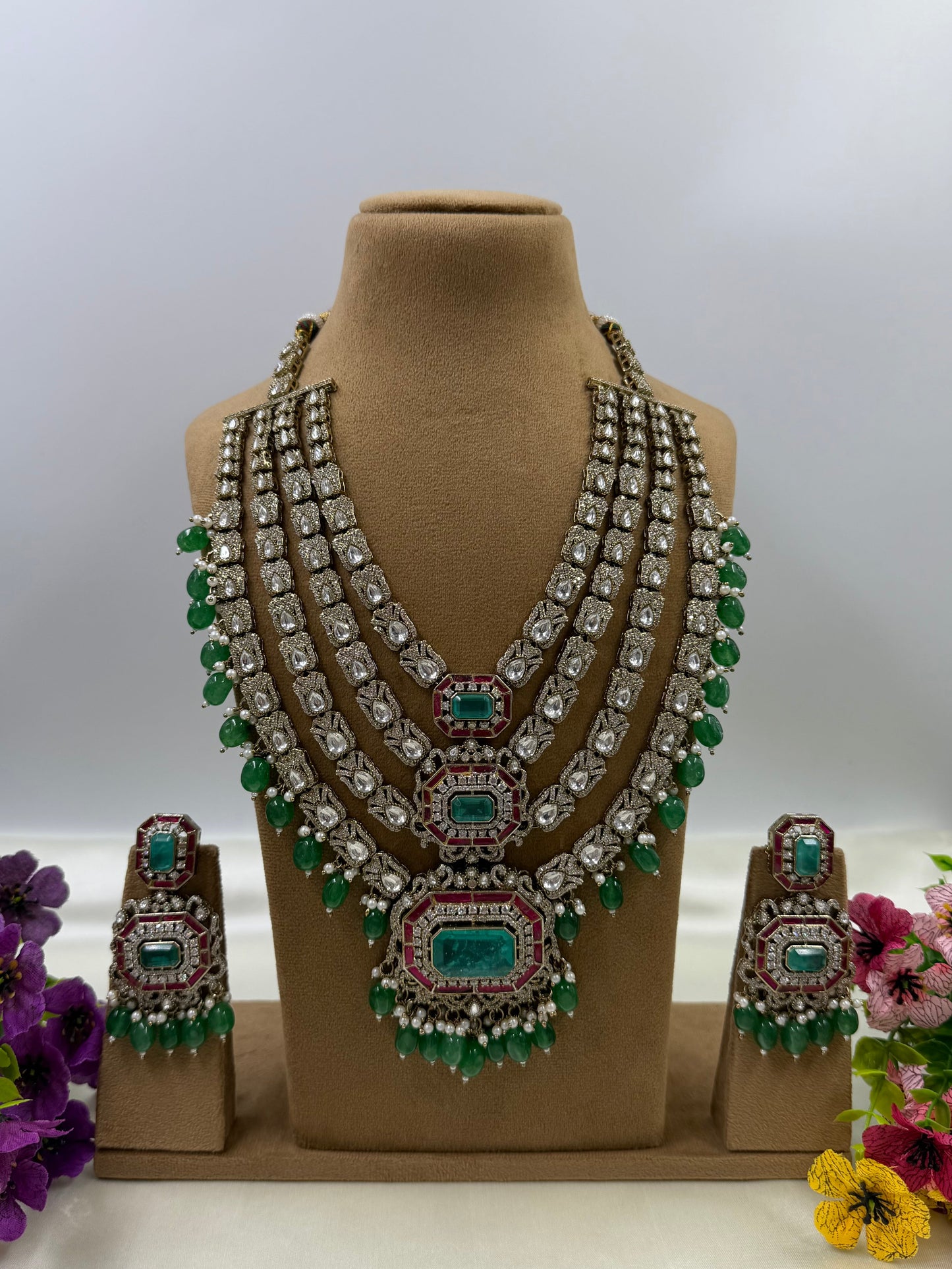 Brinda Victorian Long Necklace Set