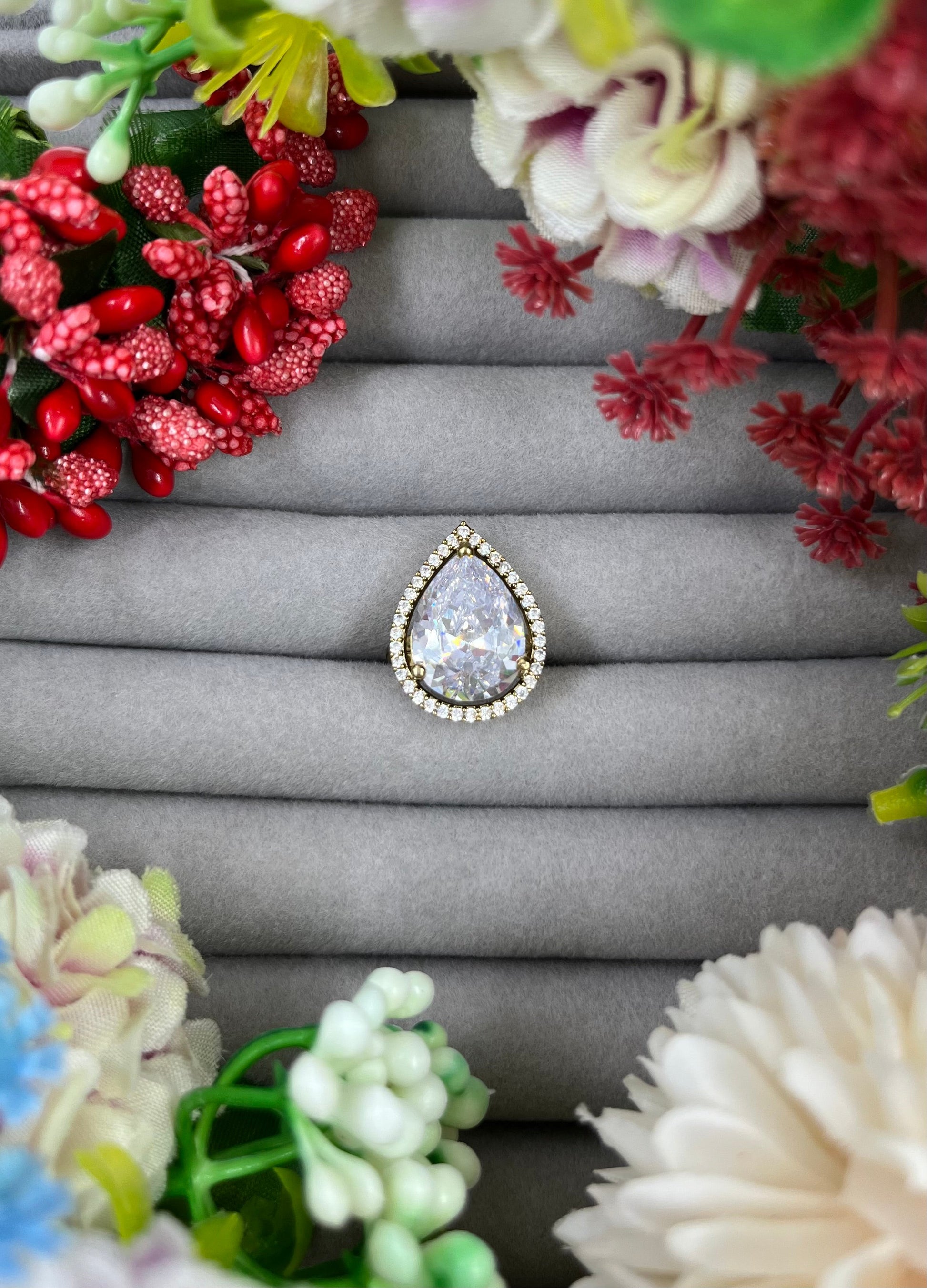 Veda Finger Ring worn styled with traditional outfit