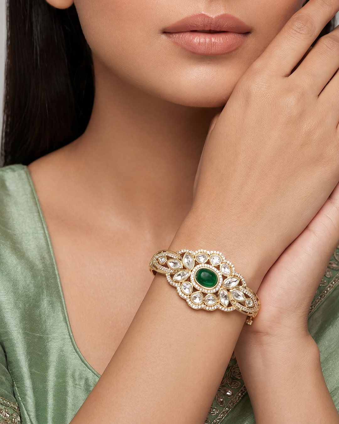 Adira Moissanite Kundan Bracelet