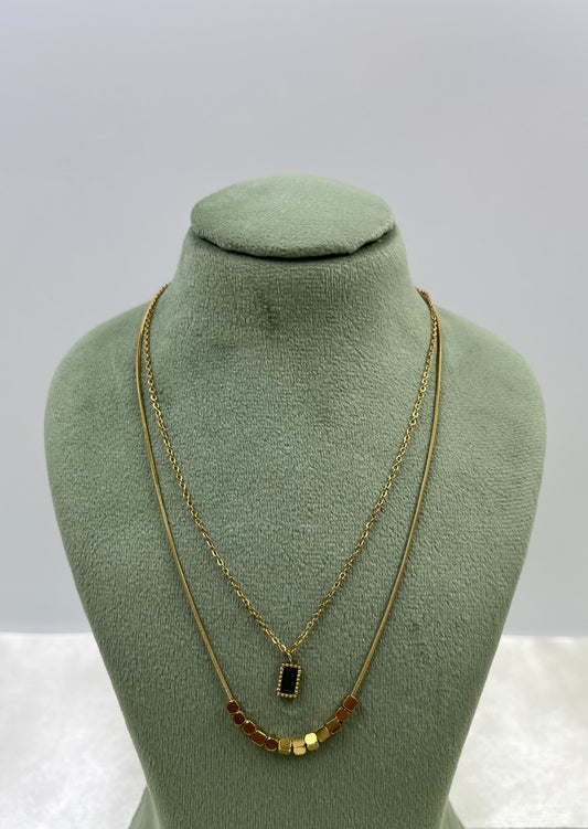 Dual Chain Pendant worn styled with traditional outfit
